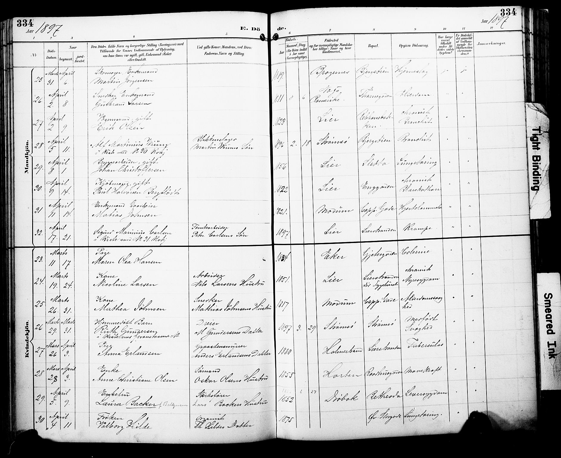 Bragernes kirkebøker, AV/SAKO-A-6/F/Fb/L0008: Parish register (official) no. II 8, 1894-1902, p. 334