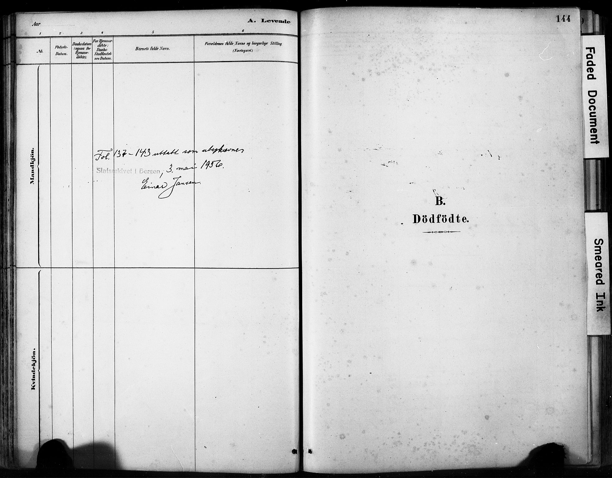Fjell sokneprestembete, SAB/A-75301/H/Hab: Parish register (copy) no. A 4, 1880-1899, p. 144