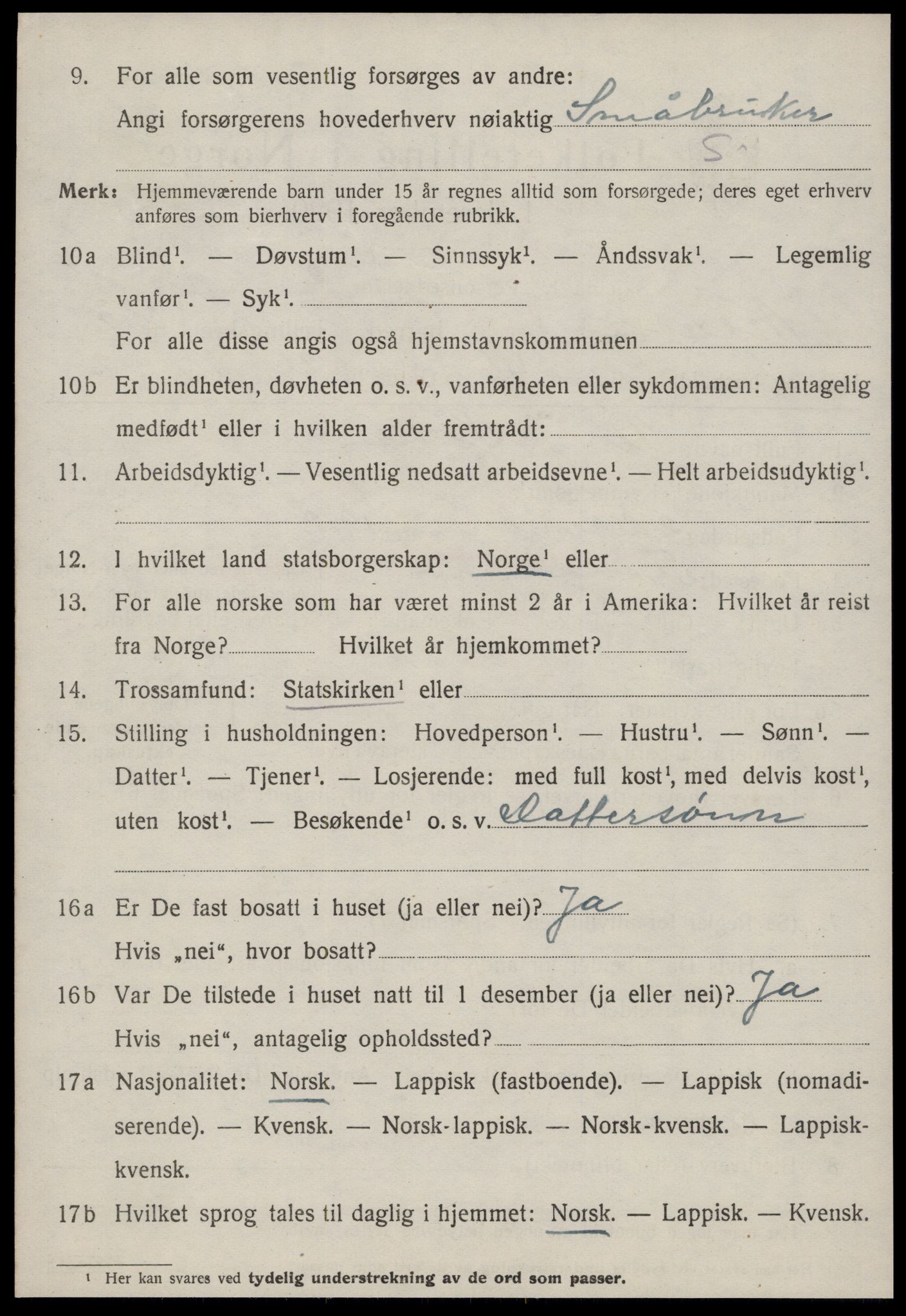 SAT, 1920 census for Klæbu, 1920, p. 1649