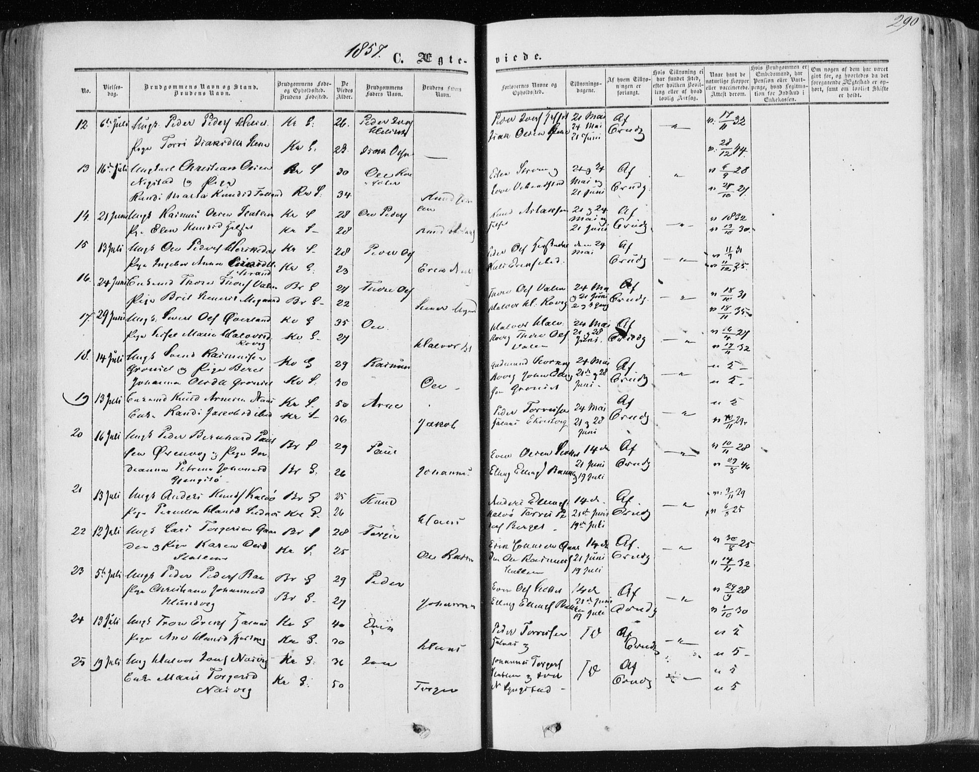 Ministerialprotokoller, klokkerbøker og fødselsregistre - Møre og Romsdal, AV/SAT-A-1454/568/L0804: Parish register (official) no. 568A11, 1854-1868, p. 290