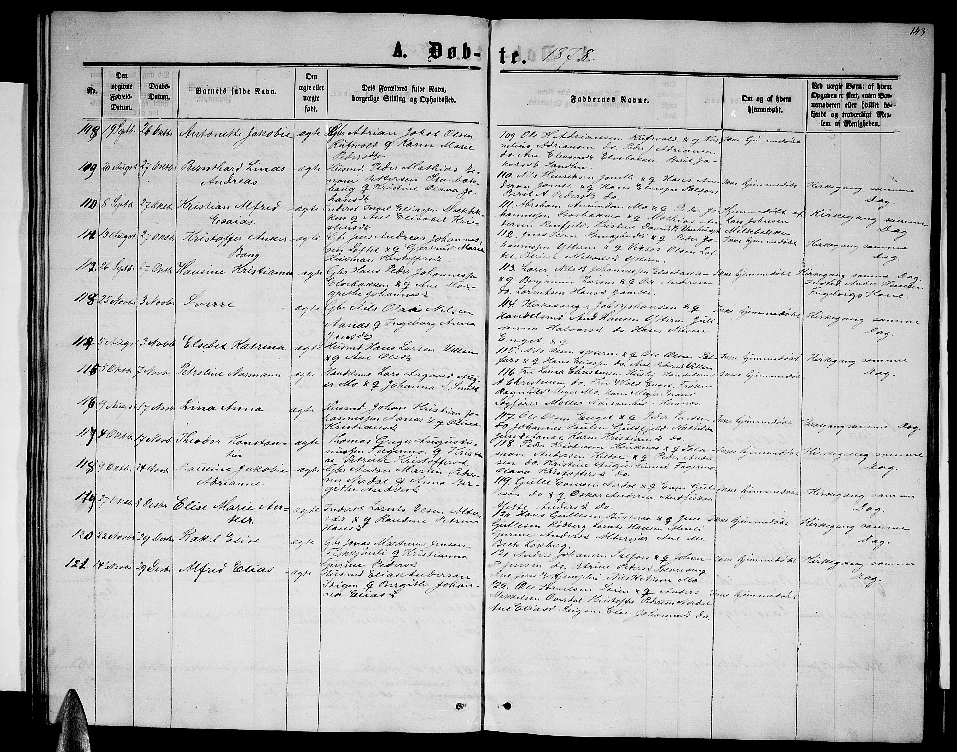 Ministerialprotokoller, klokkerbøker og fødselsregistre - Nordland, SAT/A-1459/827/L0415: Parish register (copy) no. 827C04, 1864-1886, p. 143