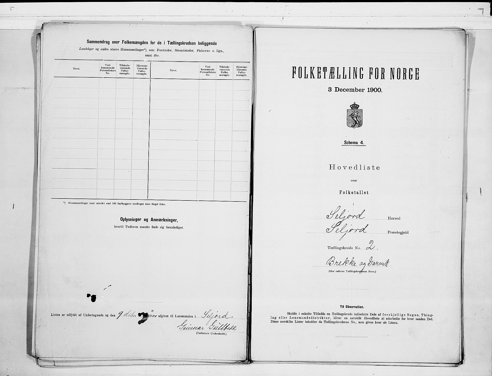 SAKO, 1900 census for Seljord, 1900, p. 6