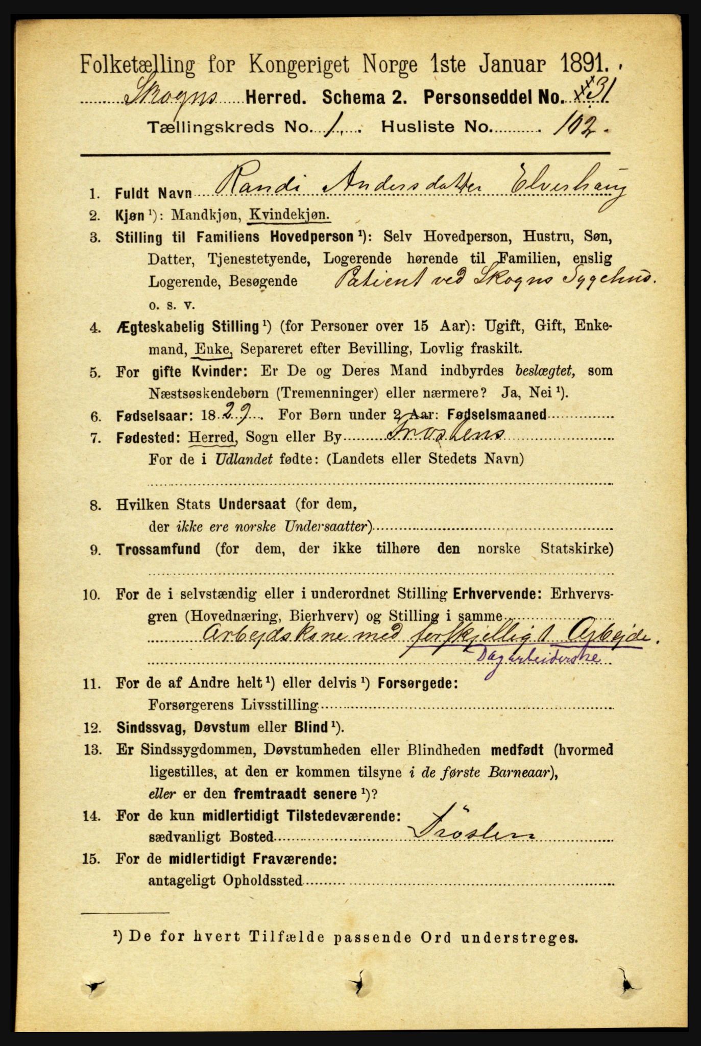 RA, 1891 census for 1719 Skogn, 1891, p. 746