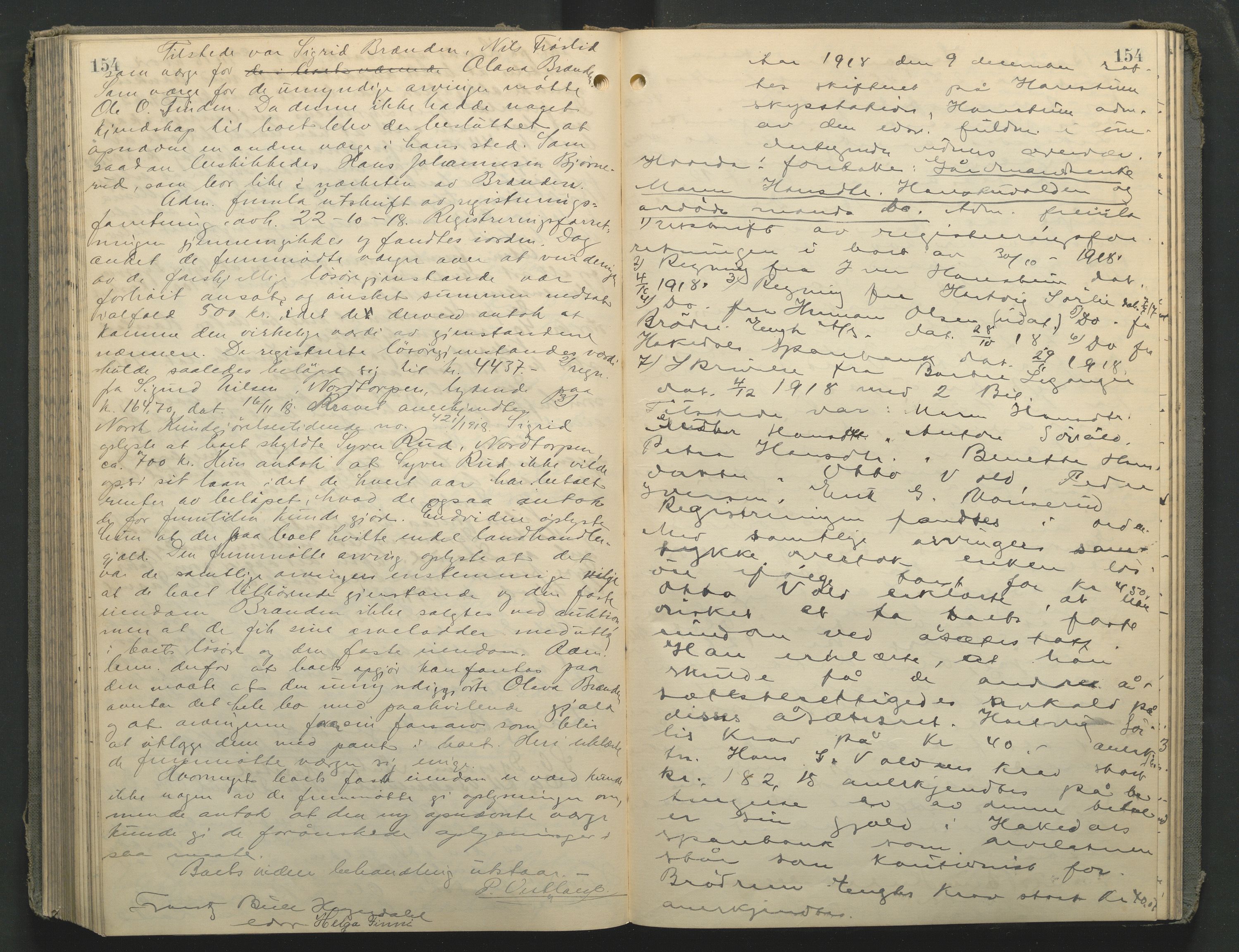 Hadeland og Land tingrett, AV/SAH-TING-010/J/Jc/L0010: Skifteforhandlingsprotokoll, 1914-1920, p. 154