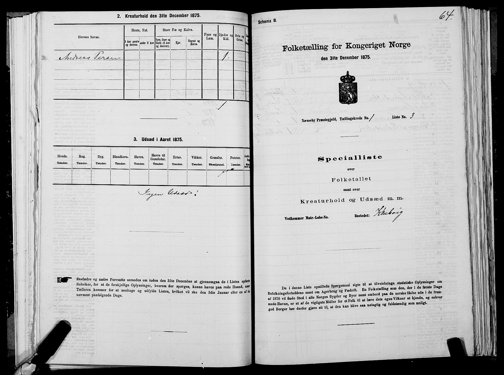 SATØ, 1875 census for 2027P Nesseby, 1875, p. 1064