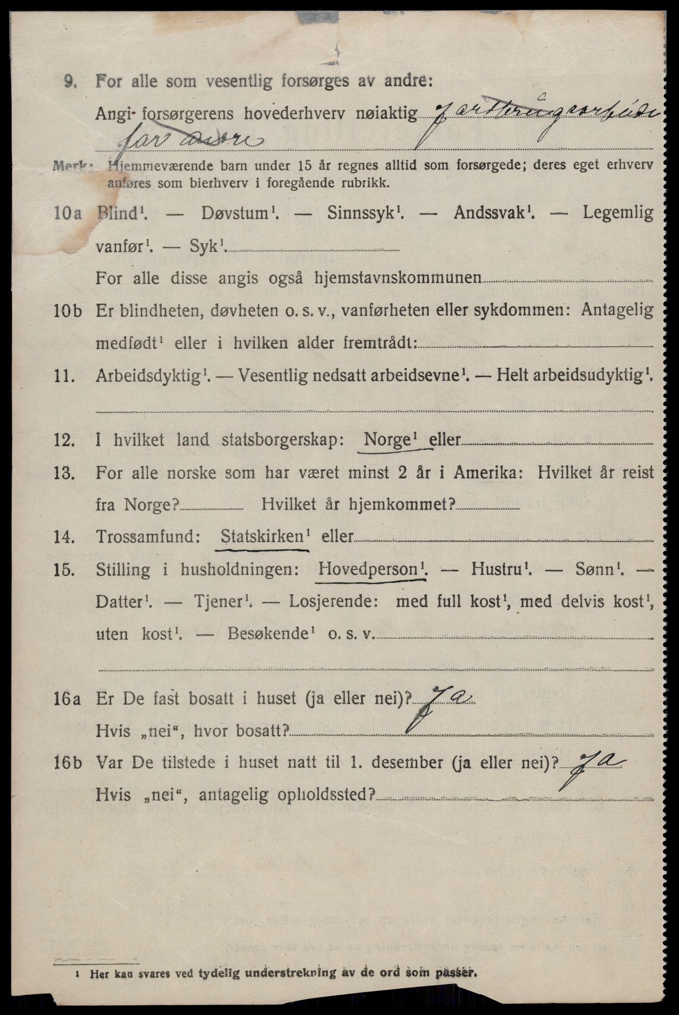 SAST, 1920 census for Skudenes, 1920, p. 1155