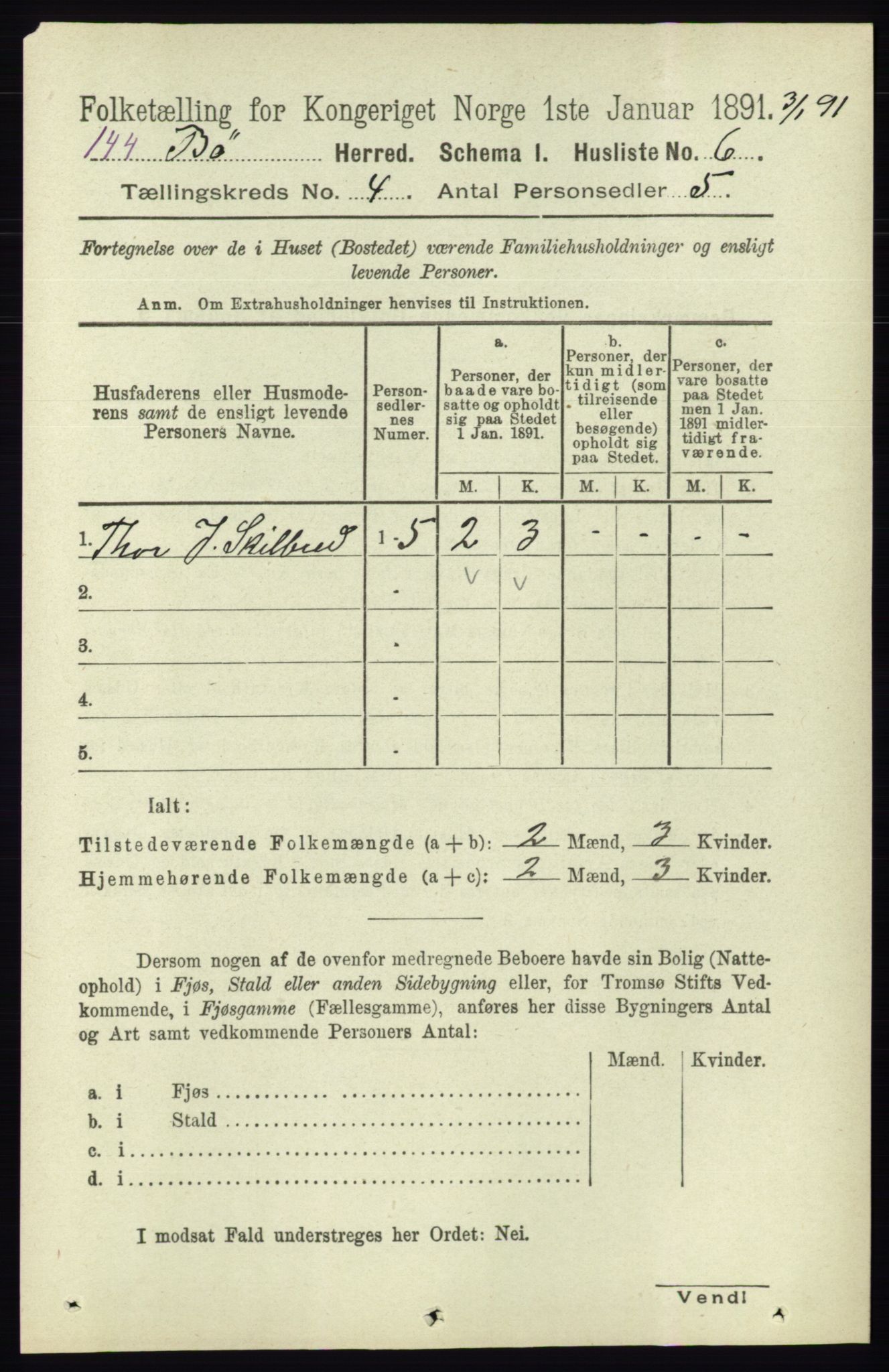 RA, 1891 census for 0821 Bø, 1891, p. 1206