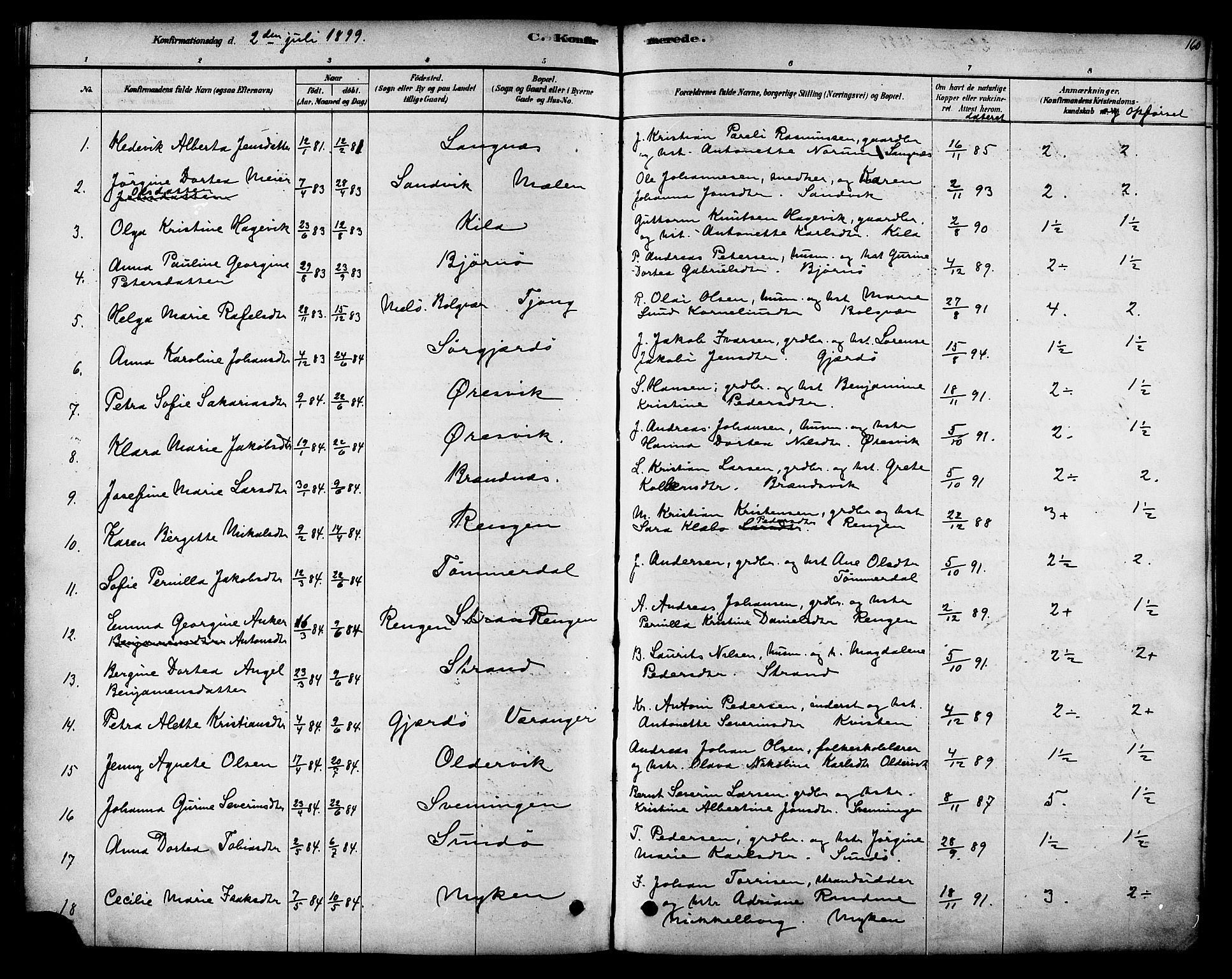 Ministerialprotokoller, klokkerbøker og fødselsregistre - Nordland, AV/SAT-A-1459/841/L0609: Parish register (official) no. 841A12, 1878-1901, p. 160