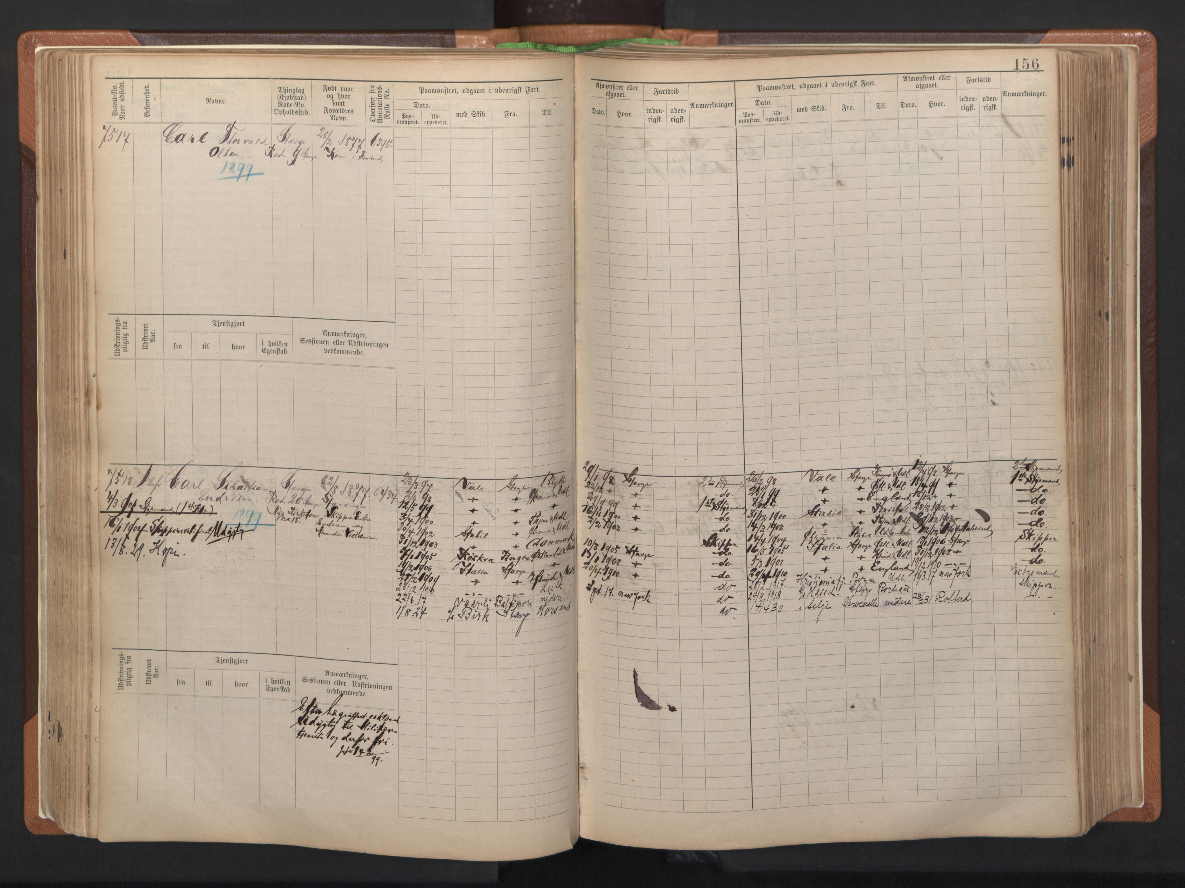 Stavanger sjømannskontor, AV/SAST-A-102006/F/Fb/Fbb/L0012: Sjøfartshovedrulle, patentnr. 7207-8158, 1894-1904, p. 159