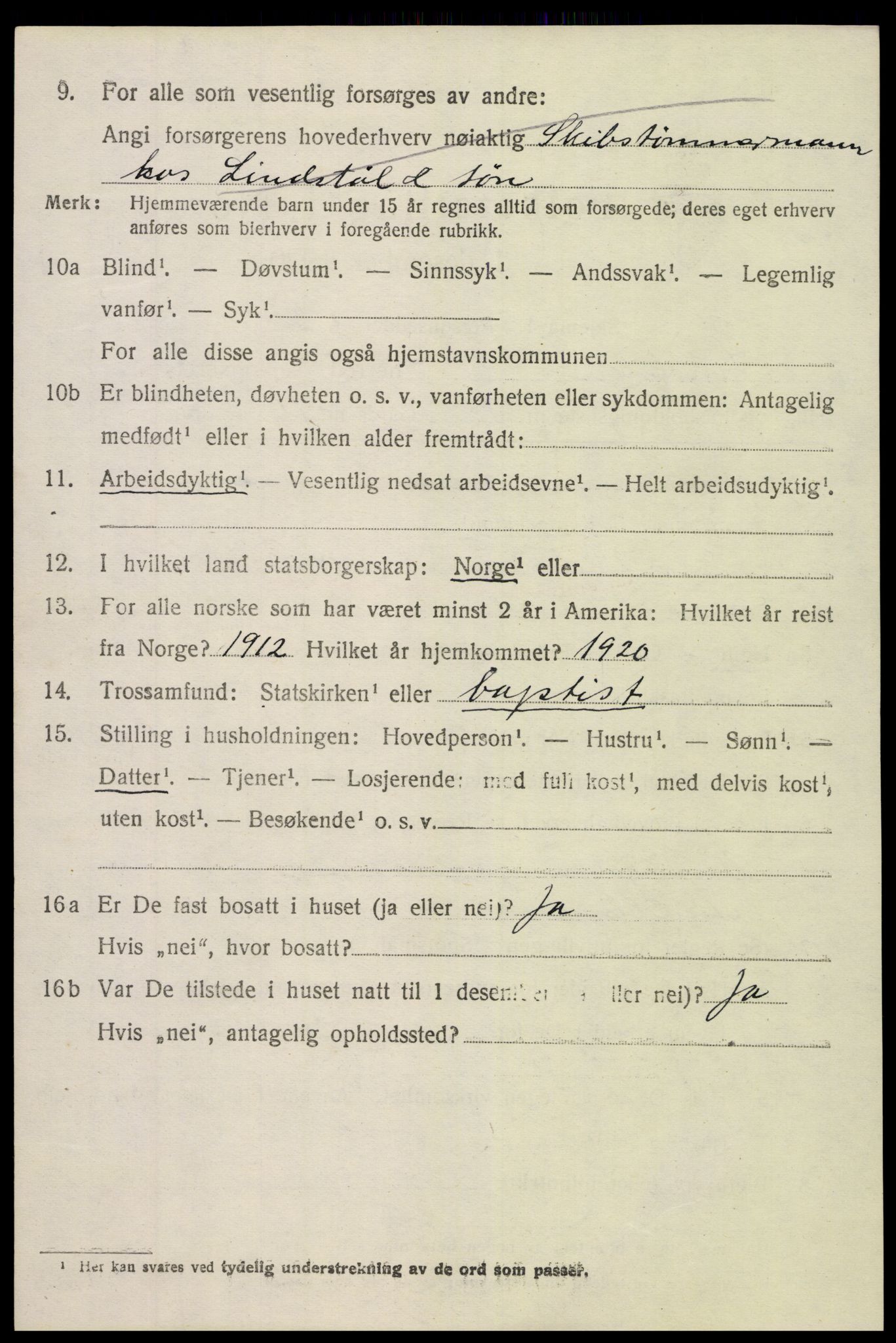 SAK, 1920 census for Søndeled, 1920, p. 2558