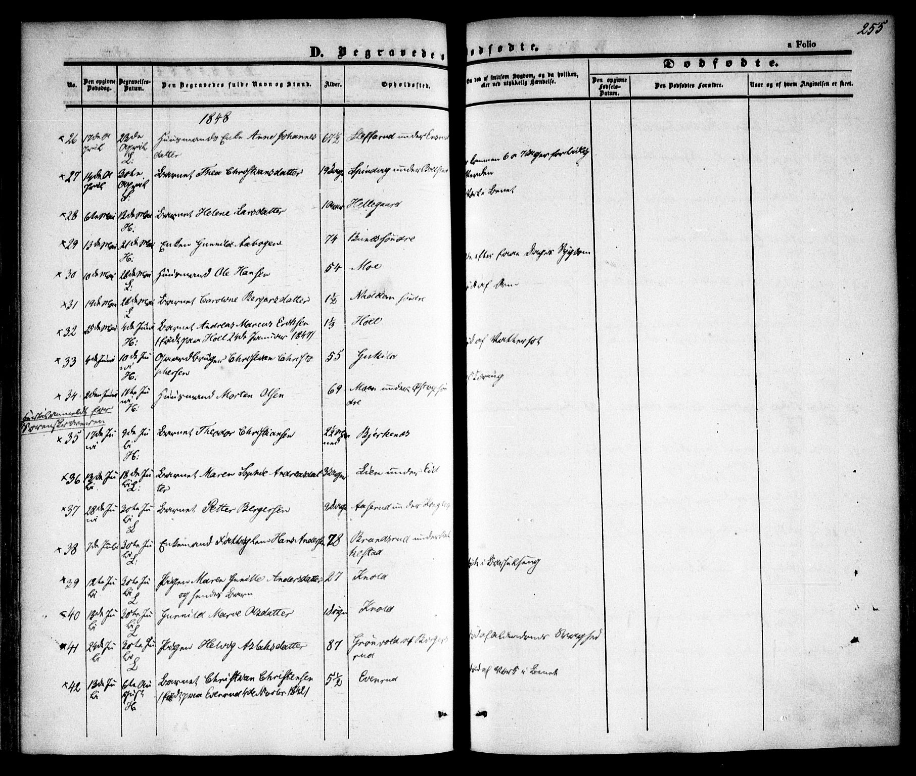 Høland prestekontor Kirkebøker, AV/SAO-A-10346a/F/Fa/L0009: Parish register (official) no. I 9, 1846-1853, p. 255