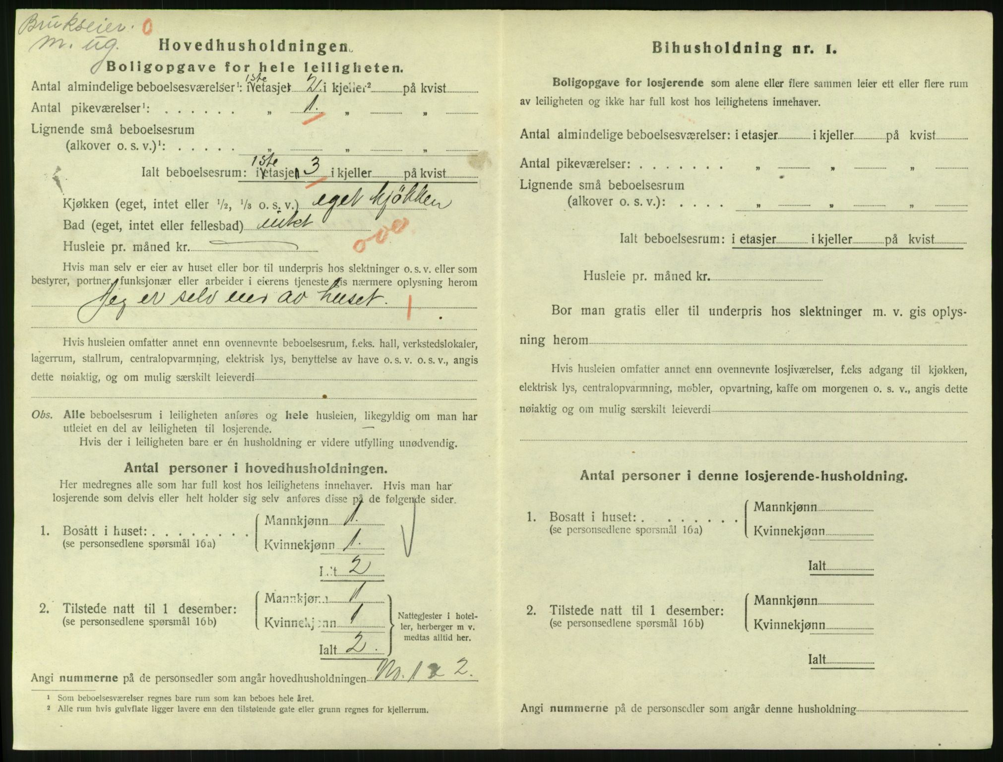 SAH, 1920 census for Lillehammer, 1920, p. 1911