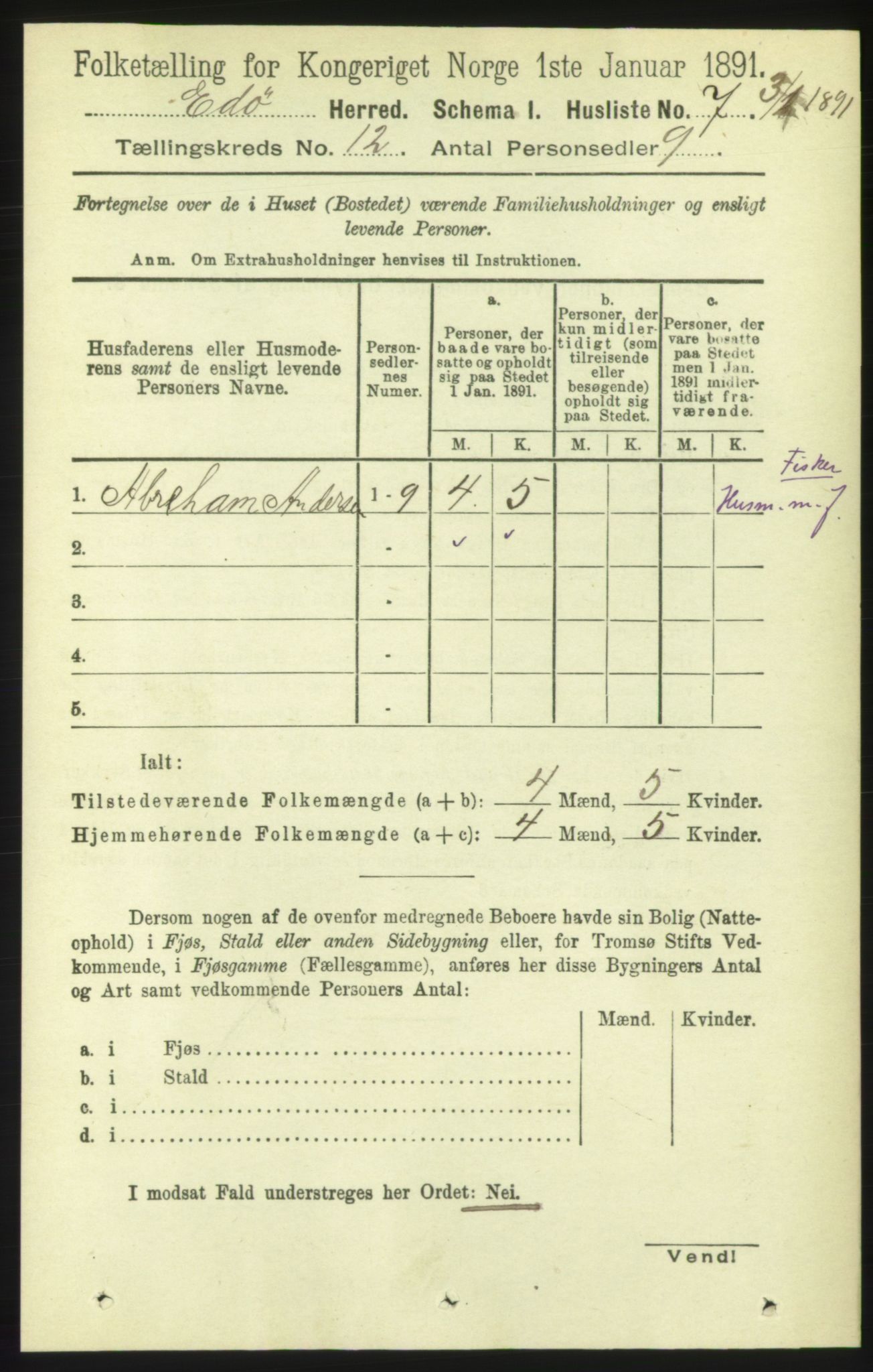 RA, 1891 census for 1573 Edøy, 1891, p. 3339