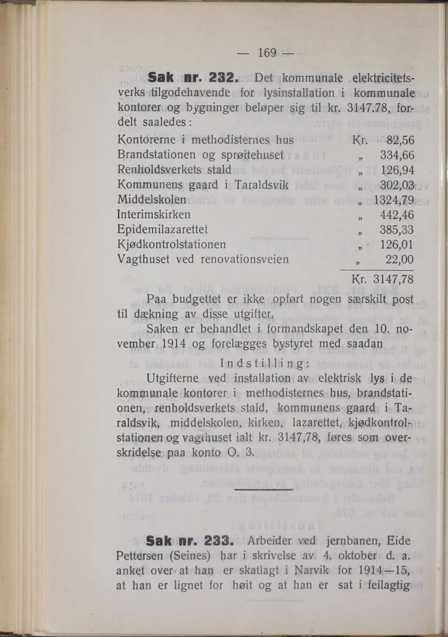 Narvik kommune. Formannskap , AIN/K-18050.150/A/Ab/L0004: Møtebok, 1914