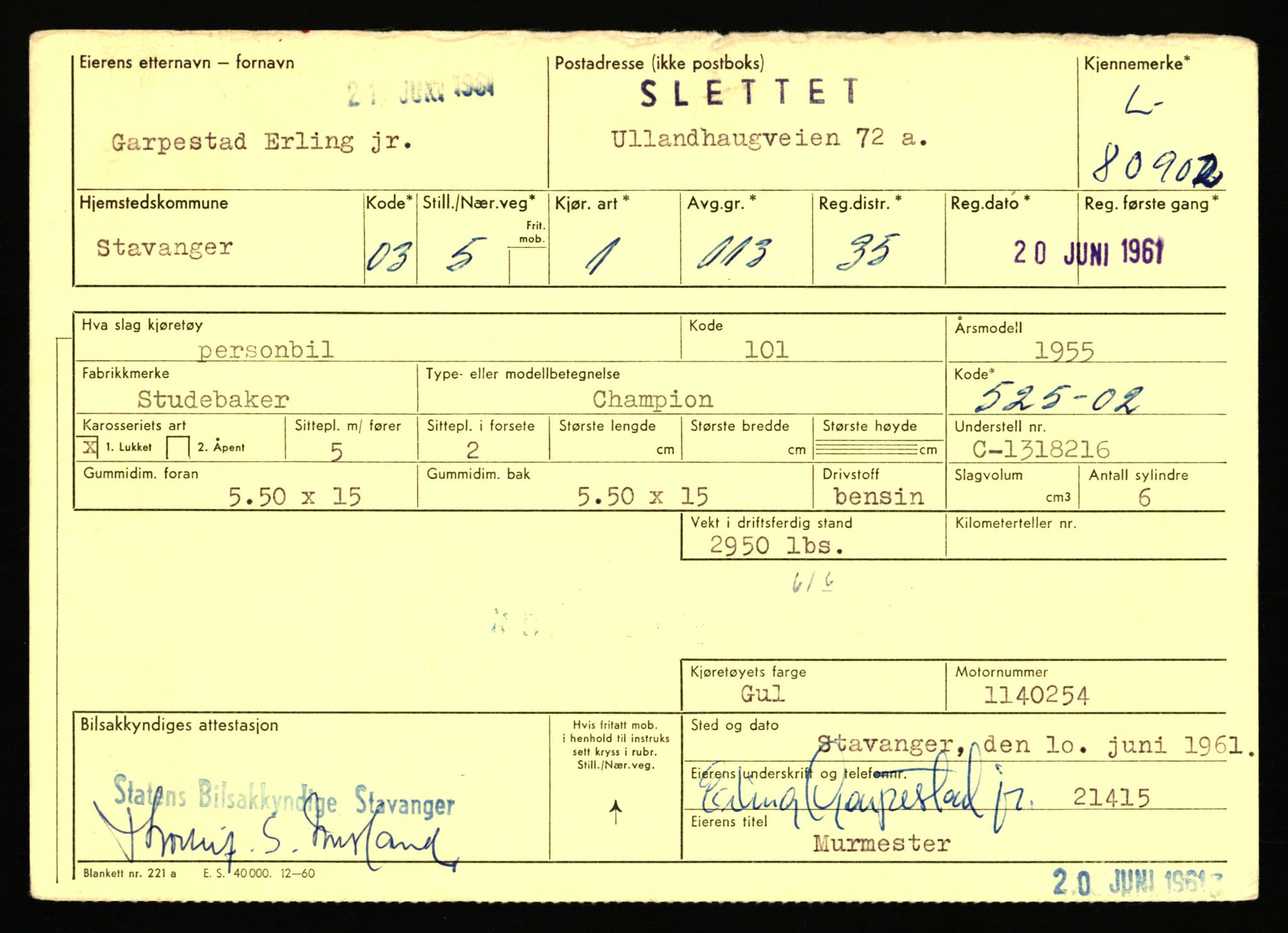 Stavanger trafikkstasjon, AV/SAST-A-101942/0/F/L0071: L-80500 - L-82199, 1930-1971, p. 705