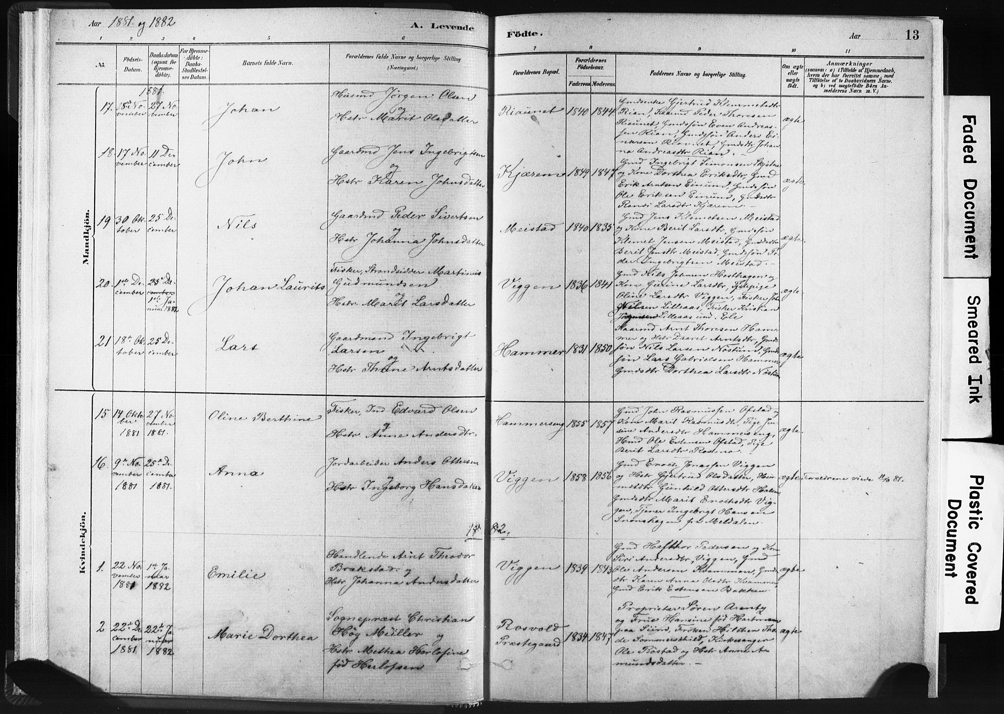 Ministerialprotokoller, klokkerbøker og fødselsregistre - Sør-Trøndelag, AV/SAT-A-1456/665/L0773: Parish register (official) no. 665A08, 1879-1905, p. 13