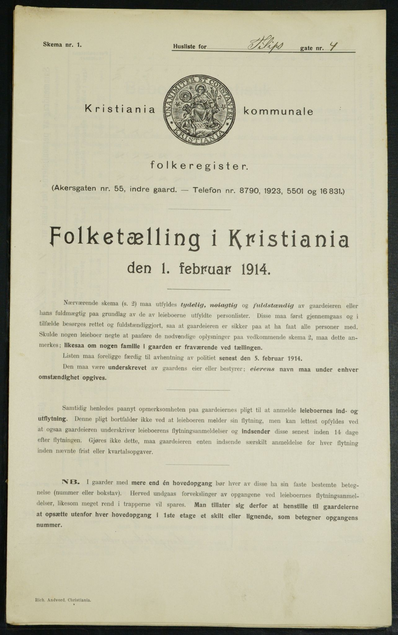 OBA, Municipal Census 1914 for Kristiania, 1914, p. 24380