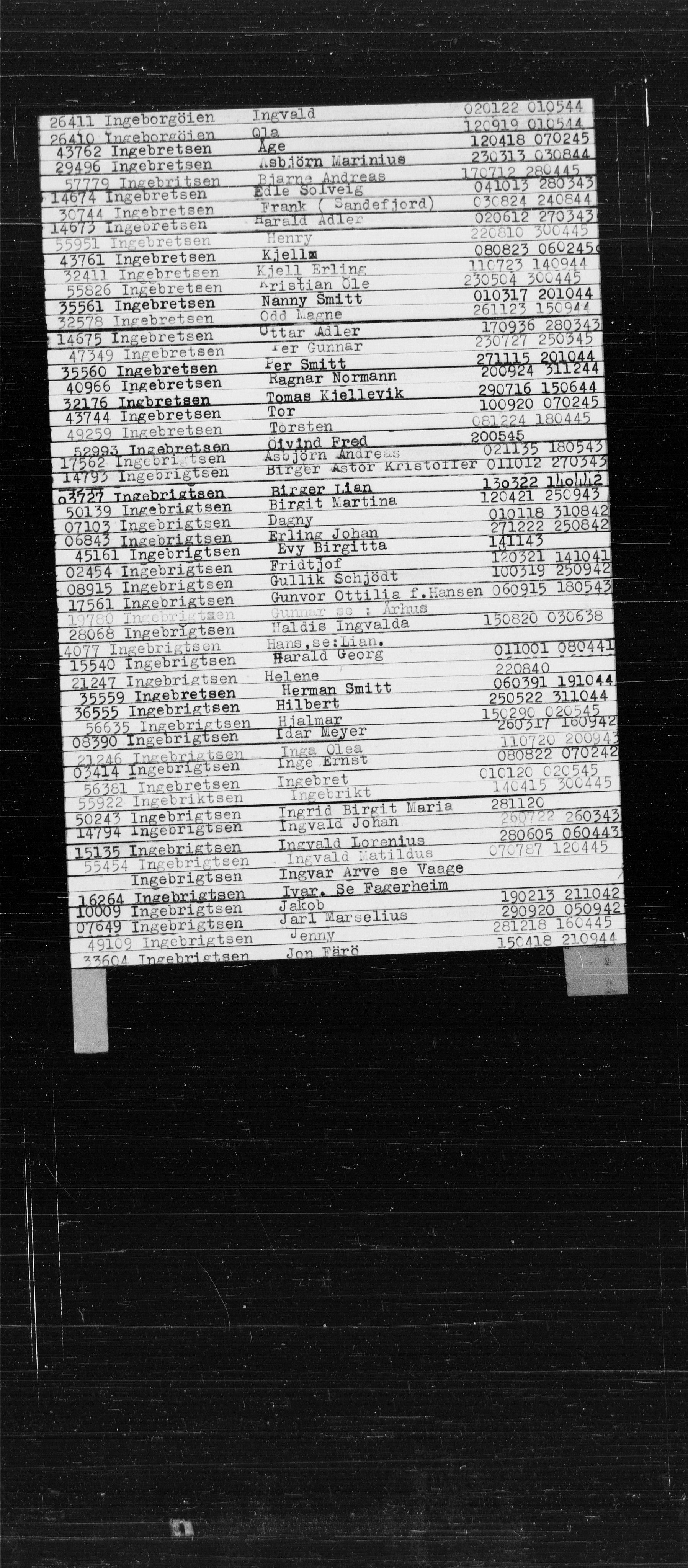 Den Kgl. Norske Legasjons Flyktningskontor, AV/RA-S-6753/V/Va/L0022: Kjesäterkartoteket.  Alfabetisk register, A-Å., 1940-1945, p. 356