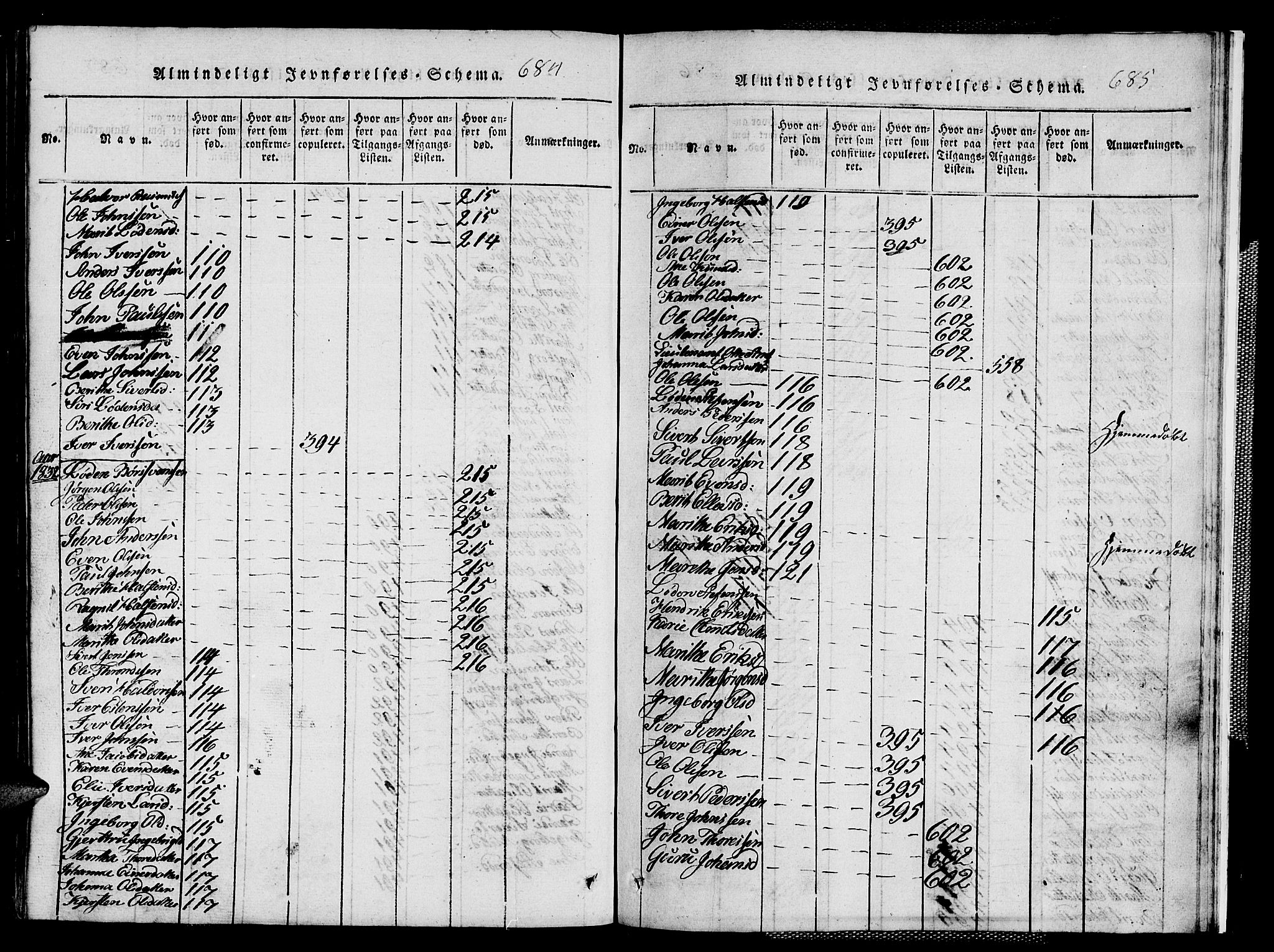 Ministerialprotokoller, klokkerbøker og fødselsregistre - Sør-Trøndelag, SAT/A-1456/667/L0796: Parish register (copy) no. 667C01, 1817-1836, p. 684-685