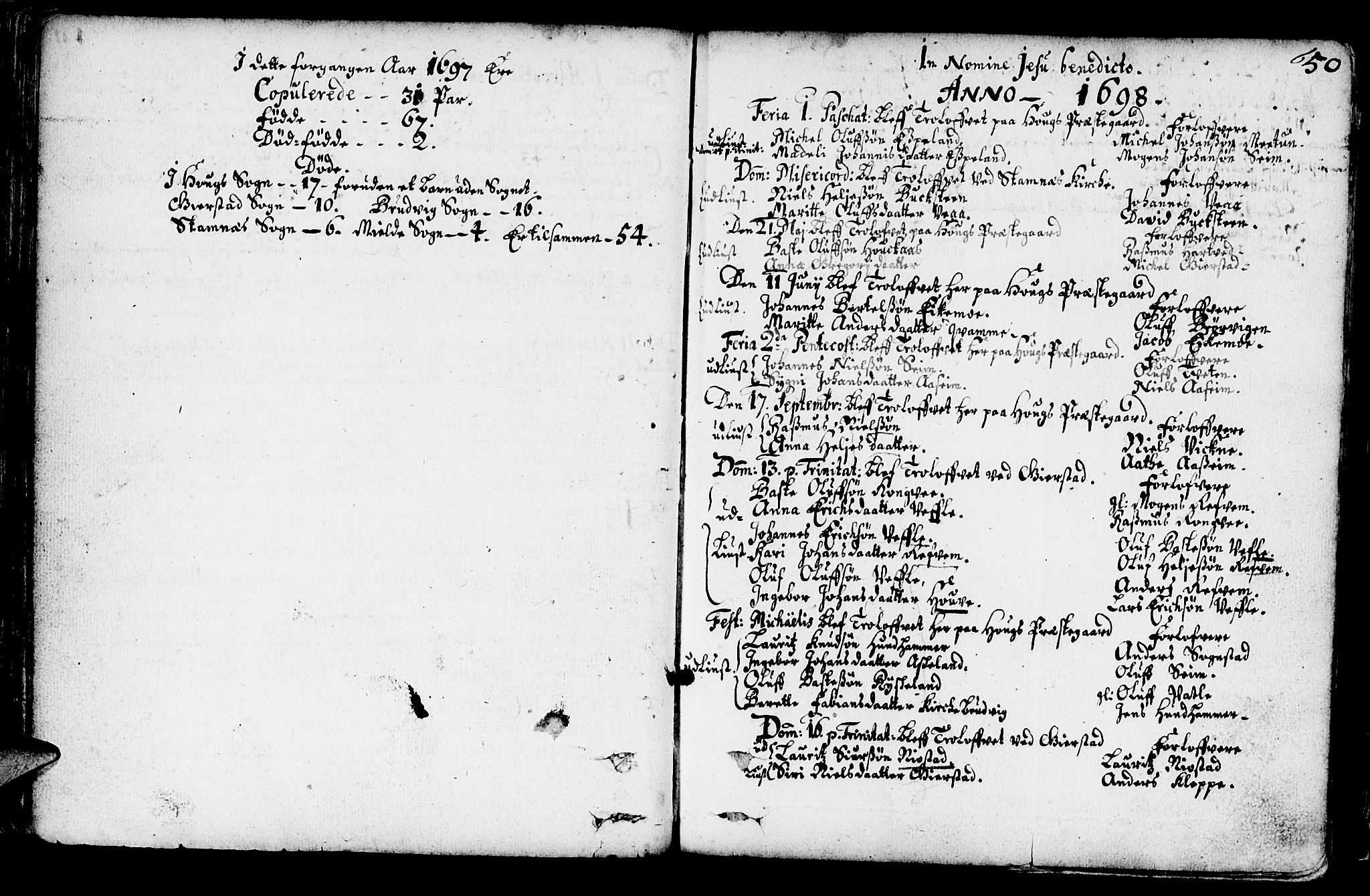 Haus sokneprestembete, AV/SAB-A-75601/H/Haa: Parish register (official) no. A 1, 1691-1712, p. 50