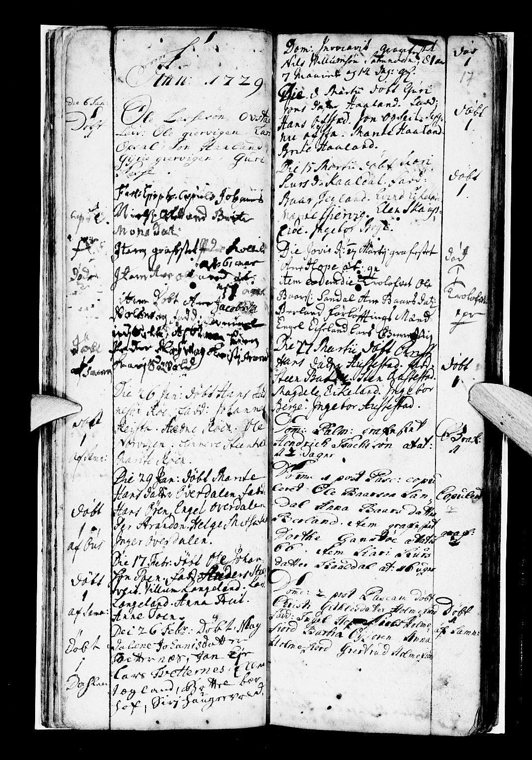 Os sokneprestembete, SAB/A-99929: Parish register (official) no. A 7, 1723-1760, p. 17