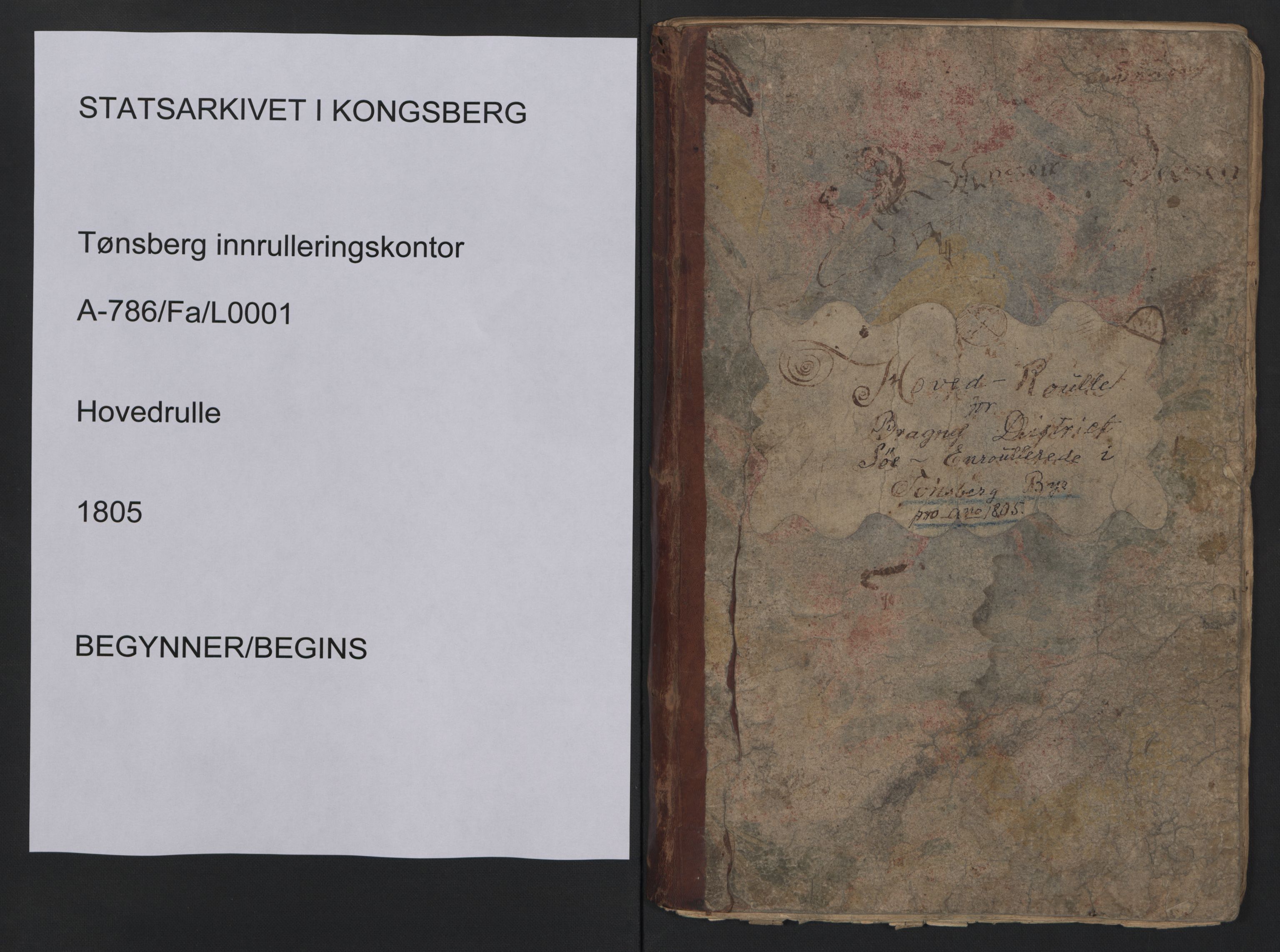 Tønsberg innrulleringskontor, SAKO/A-786/F/Fa/L0001/0001: Hovedrulle / Hovedrulle, 1805