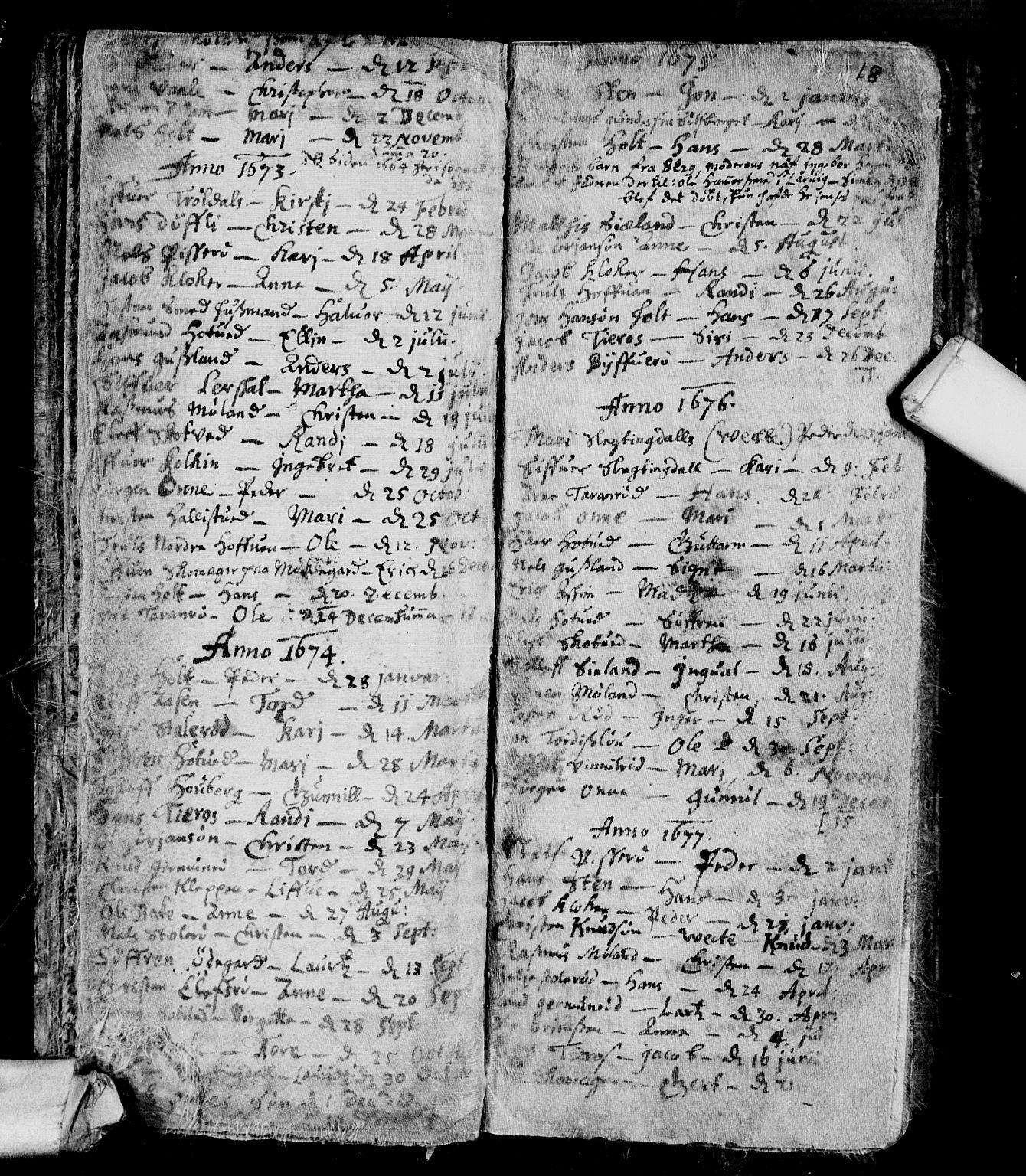Andebu kirkebøker, SAKO/A-336/F/Fa/L0001: Parish register (official) no. 1 /1, 1623-1738, p. 18