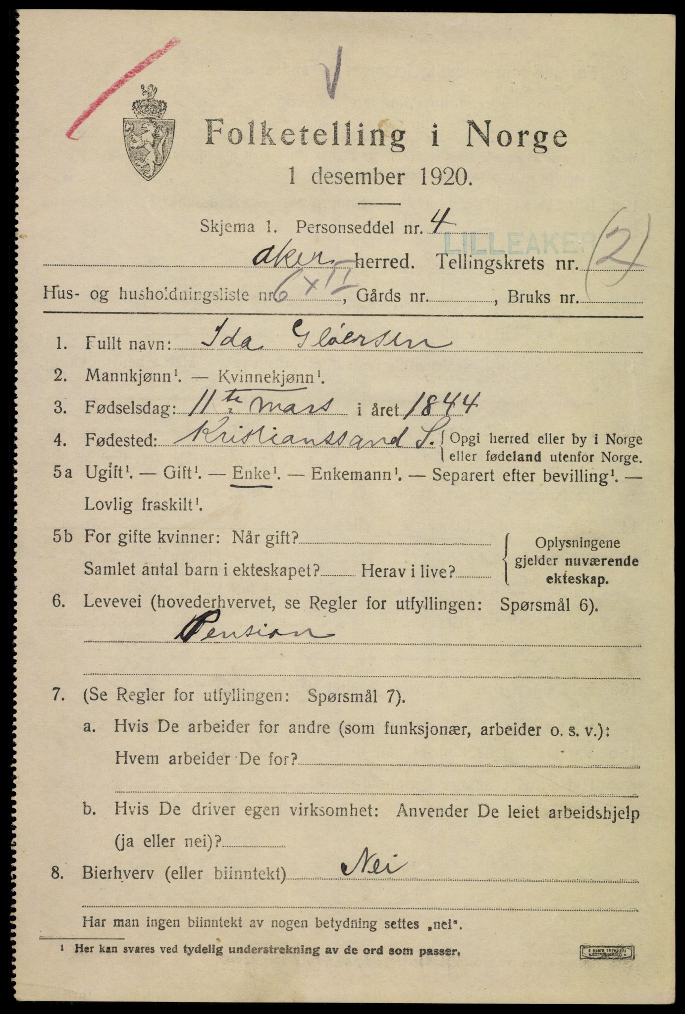 SAO, 1920 census for Aker, 1920, p. 23388