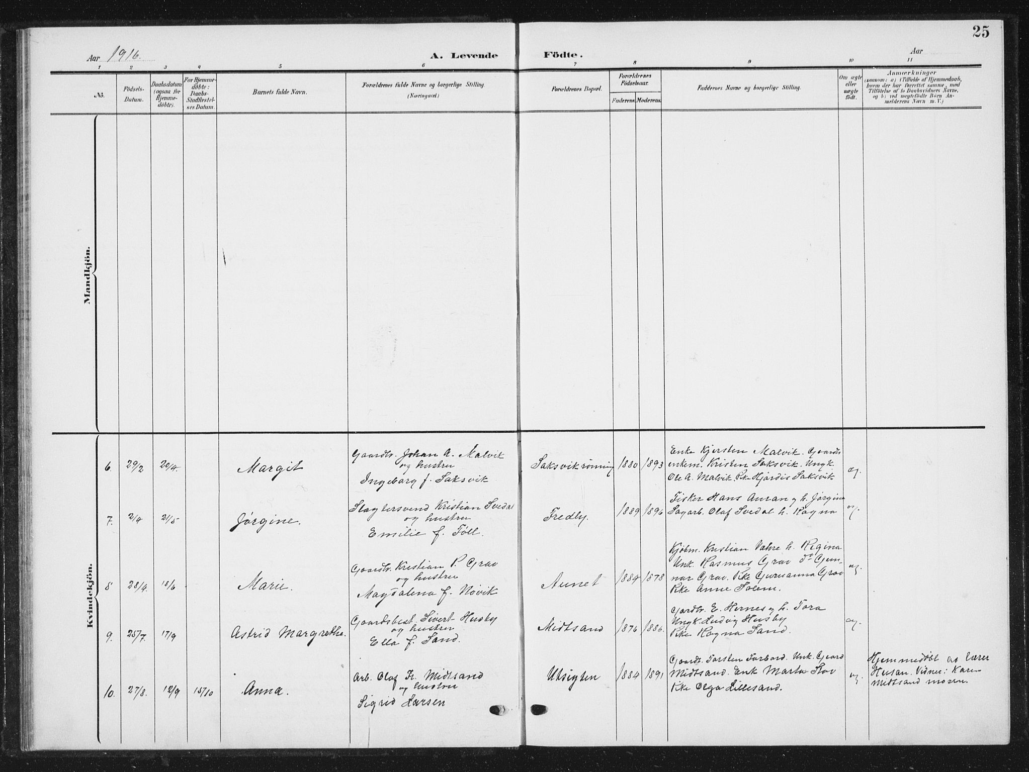 Ministerialprotokoller, klokkerbøker og fødselsregistre - Sør-Trøndelag, SAT/A-1456/616/L0424: Parish register (copy) no. 616C07, 1904-1940, p. 25