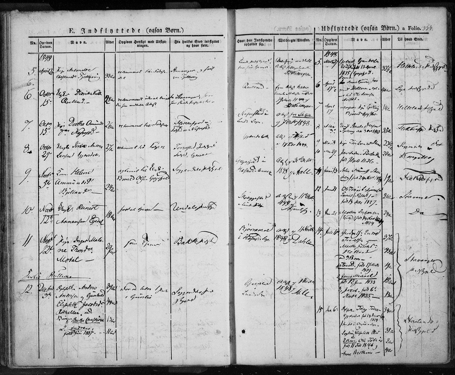 Lund sokneprestkontor, SAST/A-101809/S06/L0008: Parish register (official) no. A 7.2, 1833-1854, p. 354