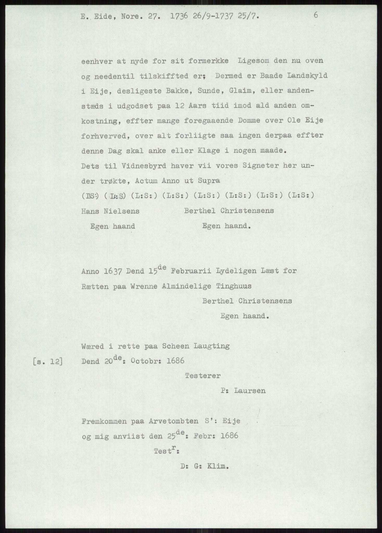 Samlinger til kildeutgivelse, Diplomavskriftsamlingen, AV/RA-EA-4053/H/Ha, p. 1722