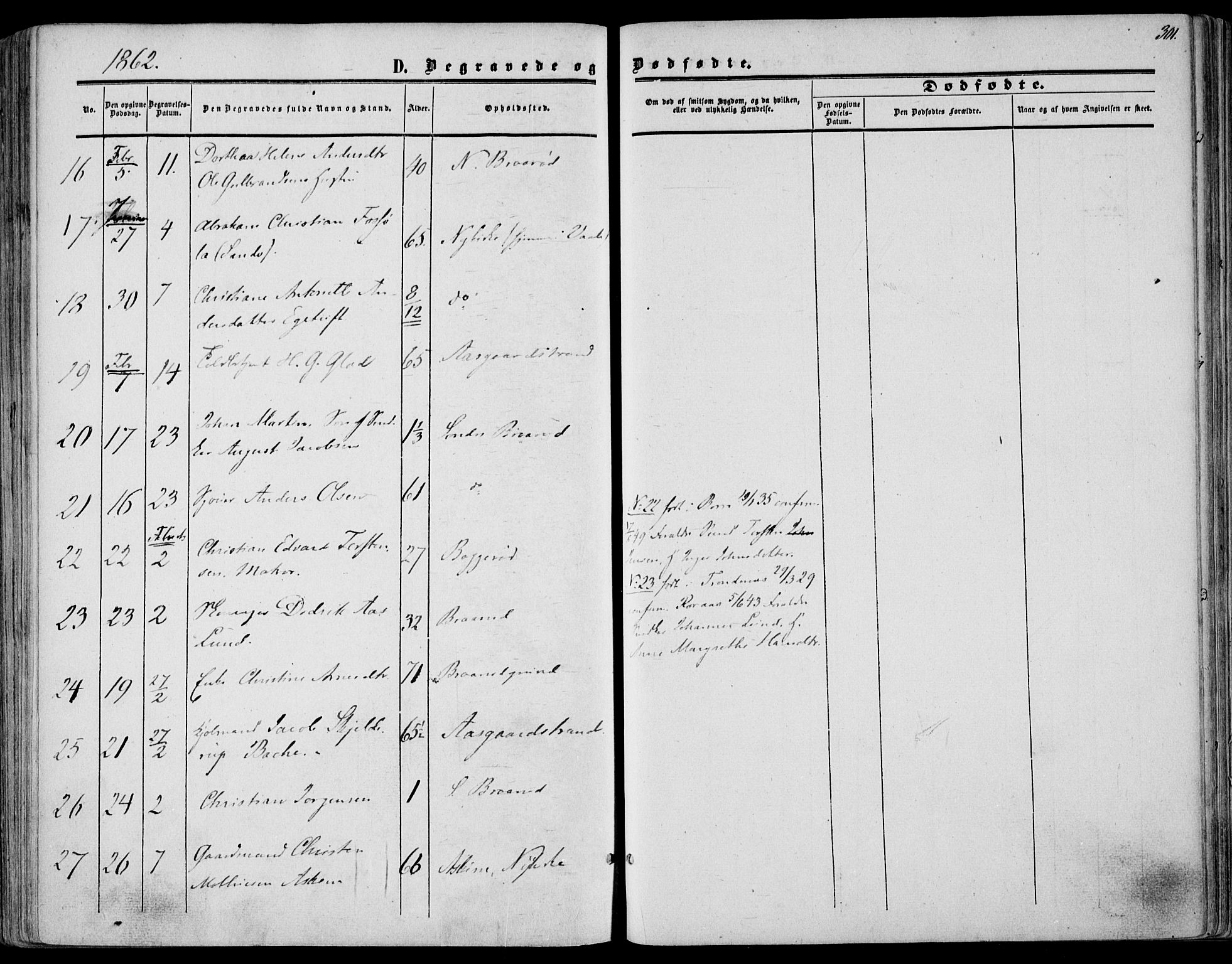 Borre kirkebøker, AV/SAKO-A-338/F/Fa/L0006: Parish register (official) no. I 6, 1852-1862, p. 301