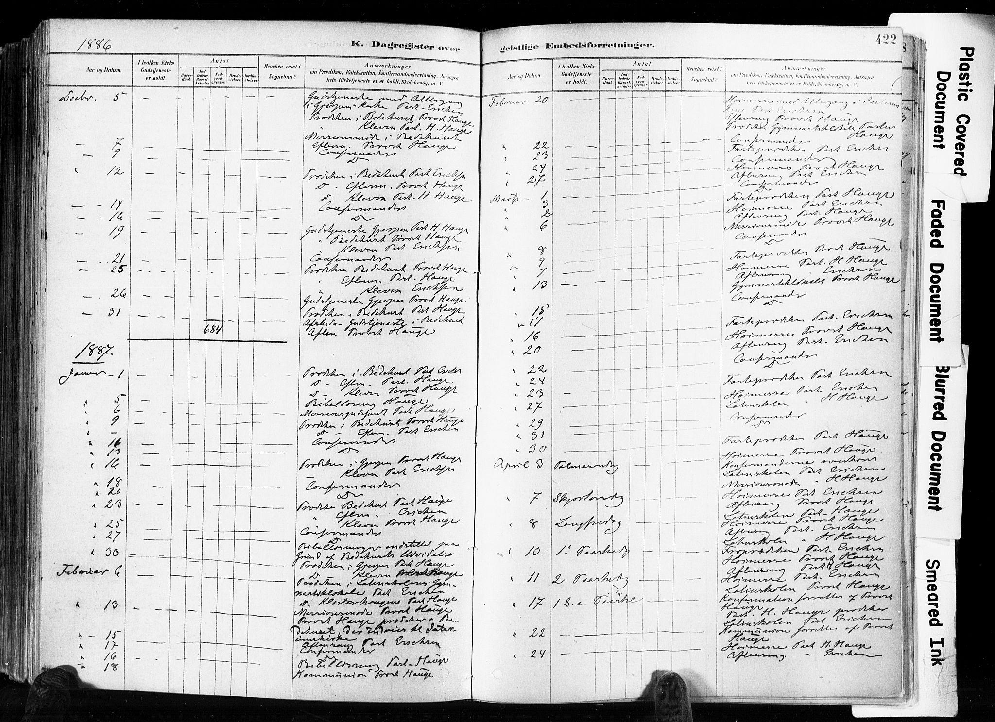 Skien kirkebøker, SAKO/A-302/F/Fa/L0009: Parish register (official) no. 9, 1878-1890, p. 422