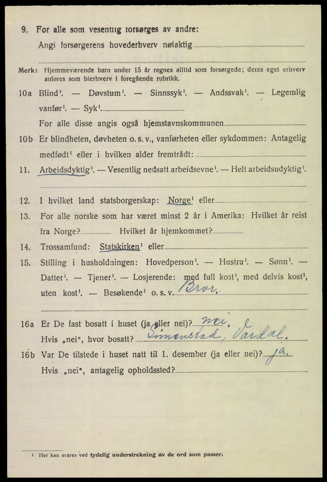 SAH, 1920 census for Fåberg, 1920, p. 3227