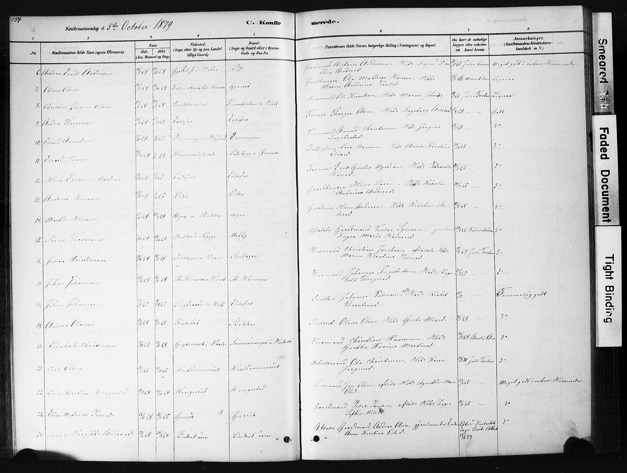 Hof kirkebøker, AV/SAKO-A-64/G/Ga/L0004: Parish register (copy) no. I 4, 1878-1930, p. 134