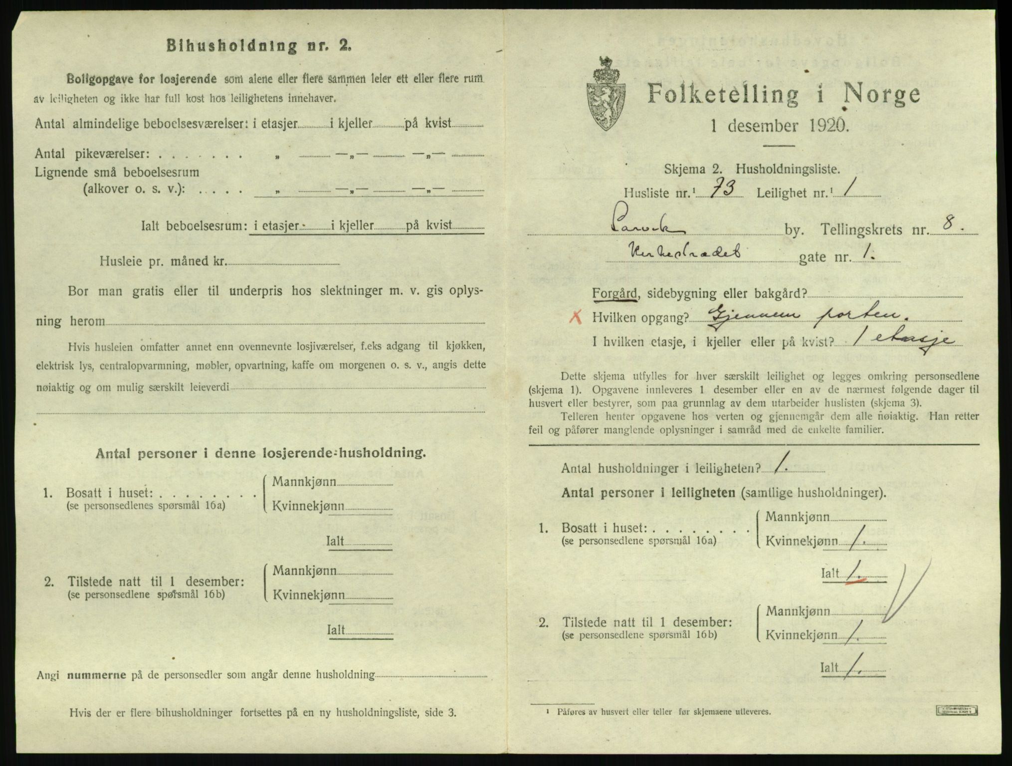 SAKO, 1920 census for Larvik, 1920, p. 6820