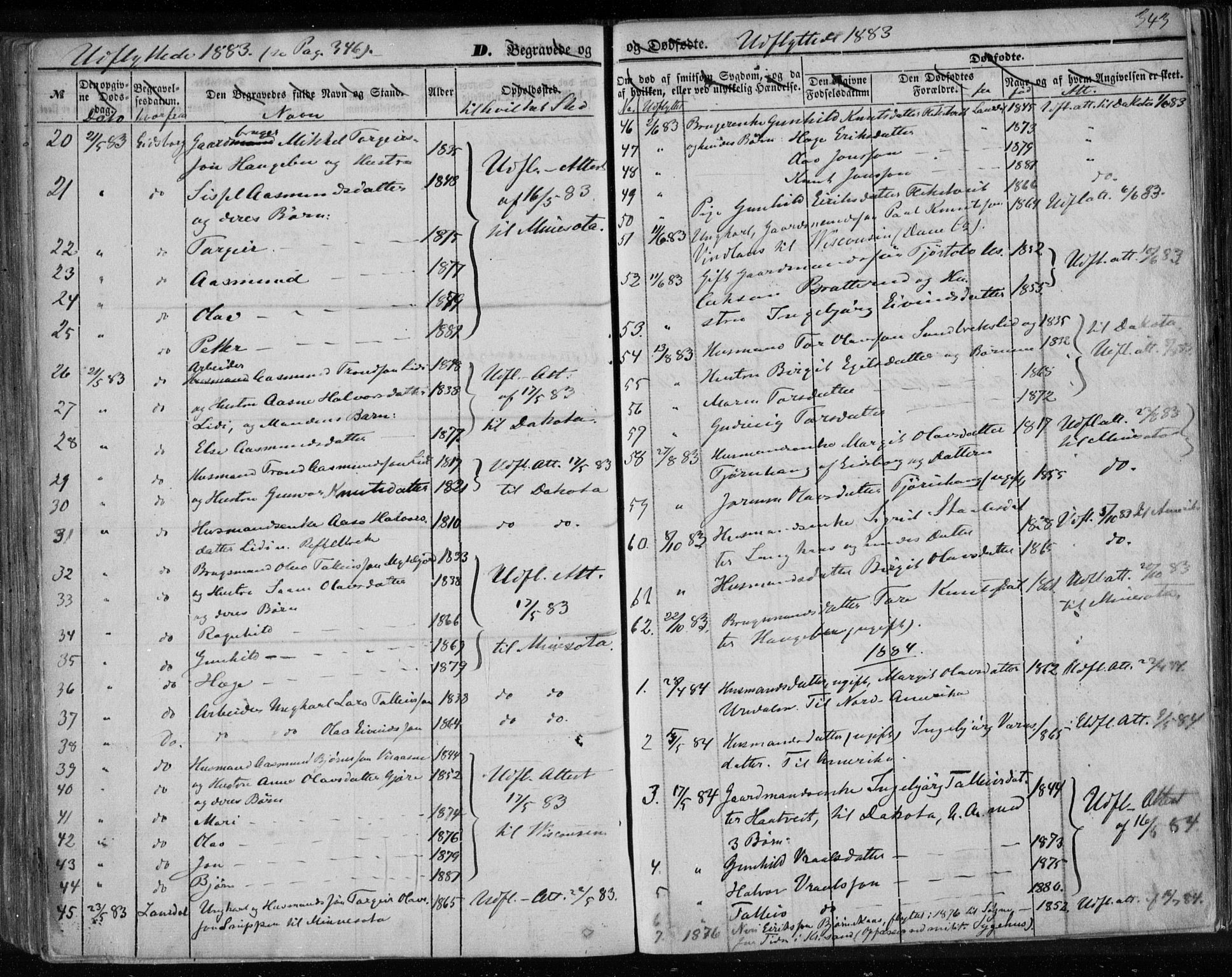 Lårdal kirkebøker, AV/SAKO-A-284/F/Fa/L0006: Parish register (official) no. I 6, 1861-1886, p. 343