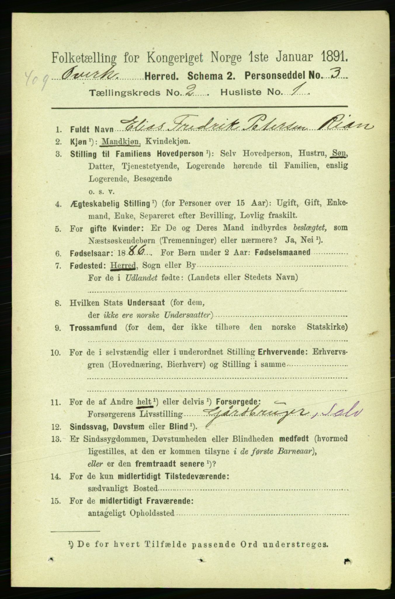 RA, 1891 census for 1744 Overhalla, 1891, p. 452