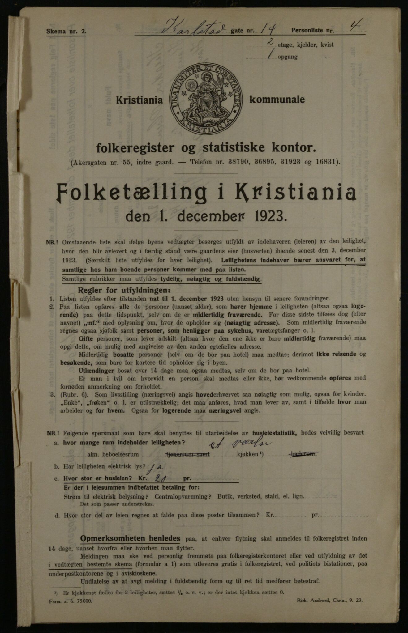 OBA, Municipal Census 1923 for Kristiania, 1923, p. 54936