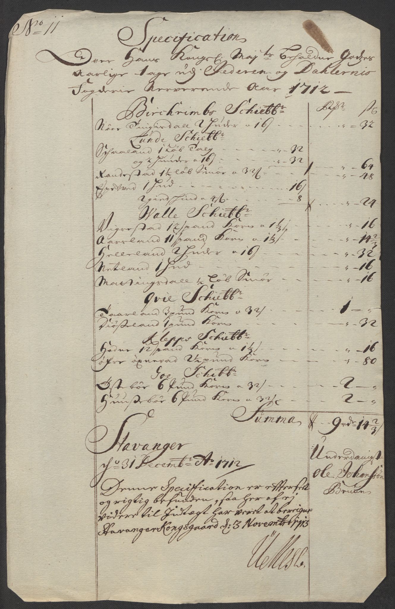 Rentekammeret inntil 1814, Reviderte regnskaper, Fogderegnskap, RA/EA-4092/R46/L2737: Fogderegnskap Jæren og Dalane, 1712, p. 165