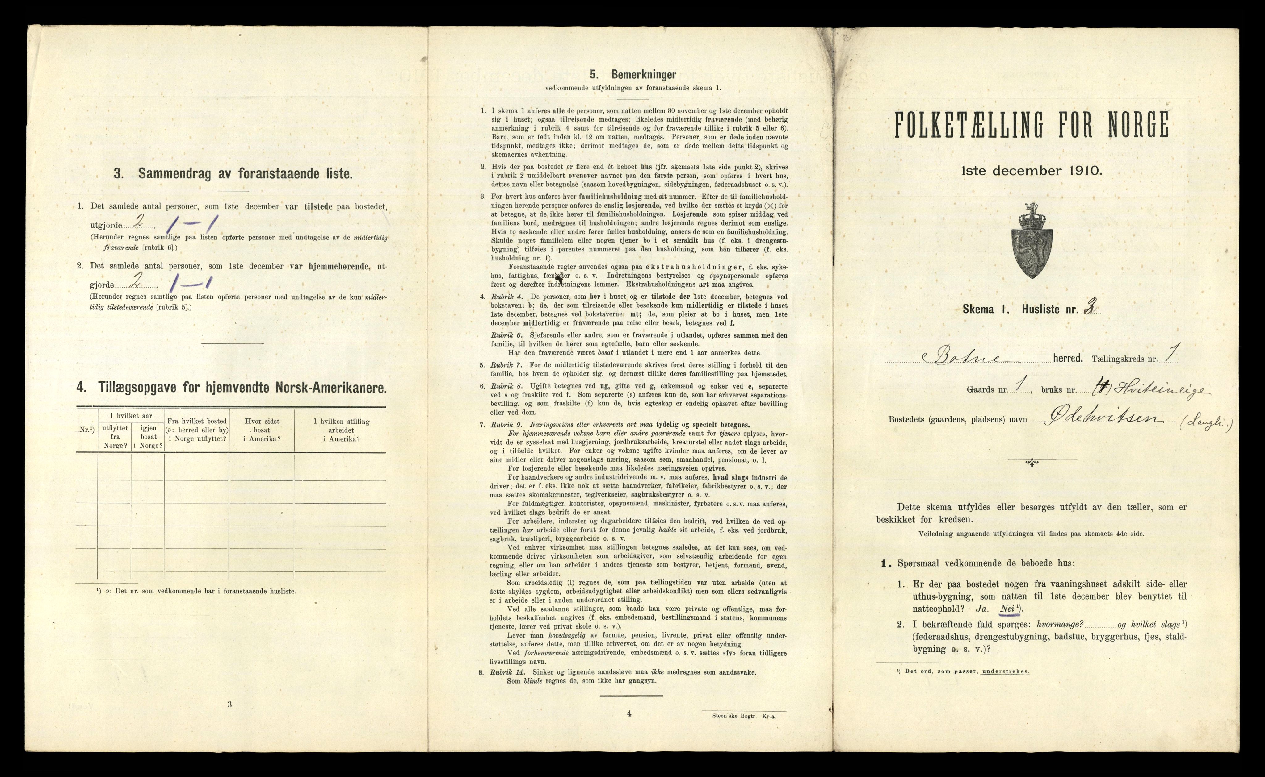 RA, 1910 census for Botne, 1910, p. 30