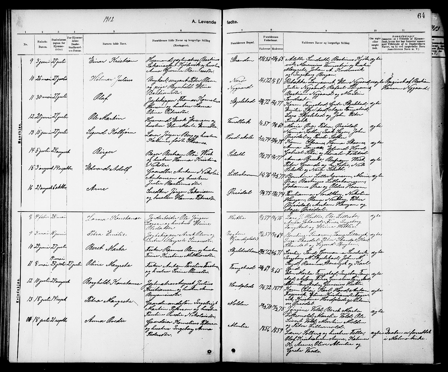 Ministerialprotokoller, klokkerbøker og fødselsregistre - Nord-Trøndelag, SAT/A-1458/744/L0423: Parish register (copy) no. 744C02, 1886-1905, p. 64