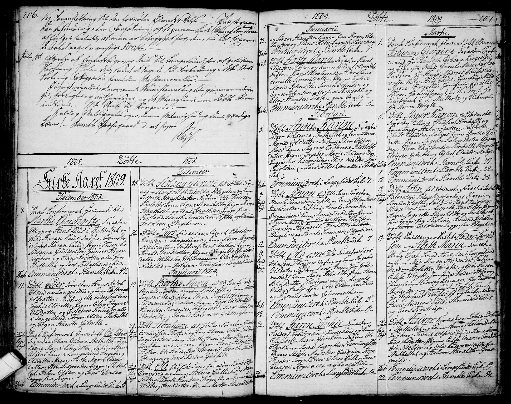 Bamble kirkebøker, SAKO/A-253/F/Fa/L0002: Parish register (official) no. I 2, 1775-1814, p. 206-207