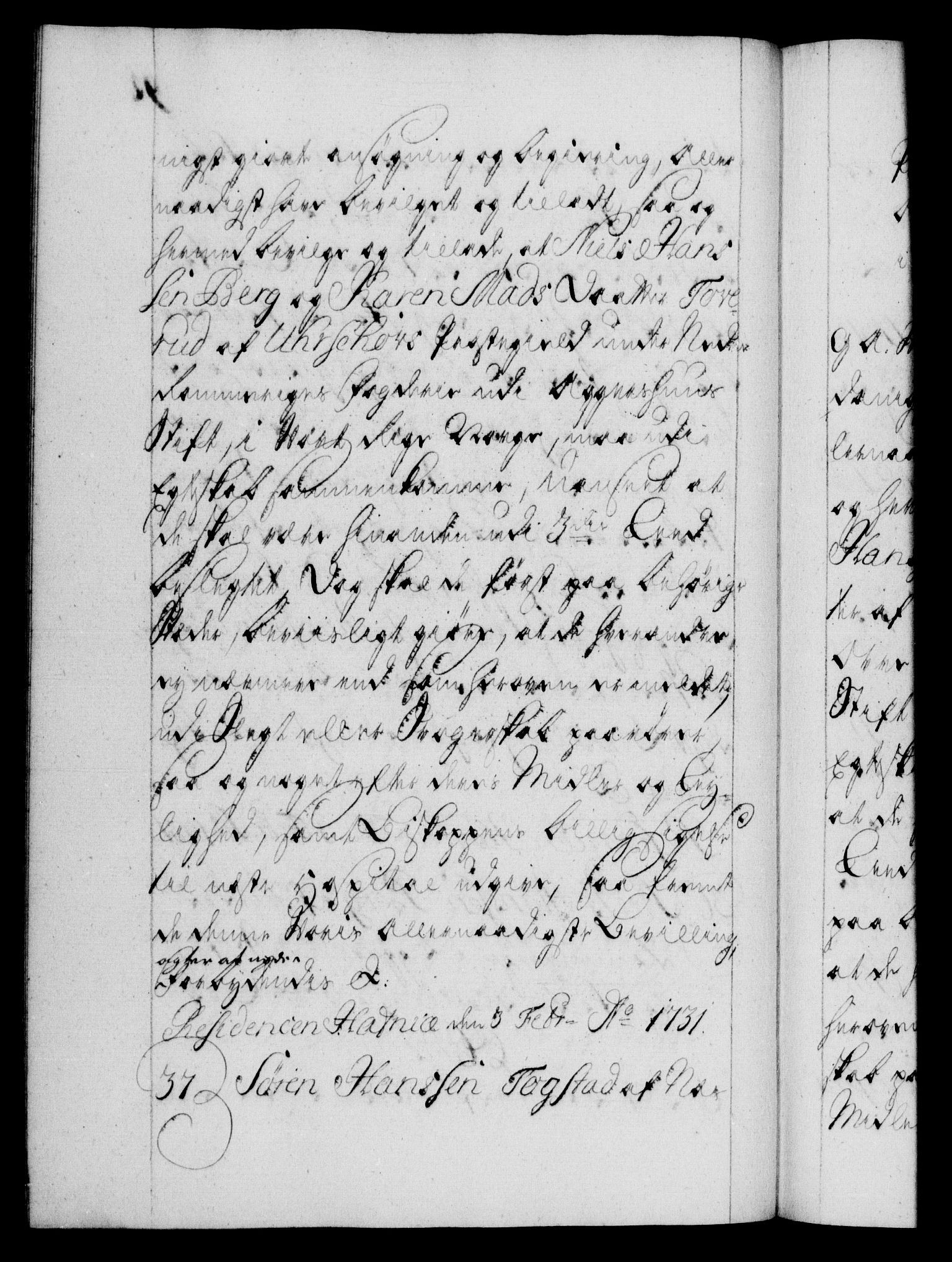 Danske Kanselli 1572-1799, AV/RA-EA-3023/F/Fc/Fca/Fcaa/L0027: Norske registre, 1730-1732, p. 91b