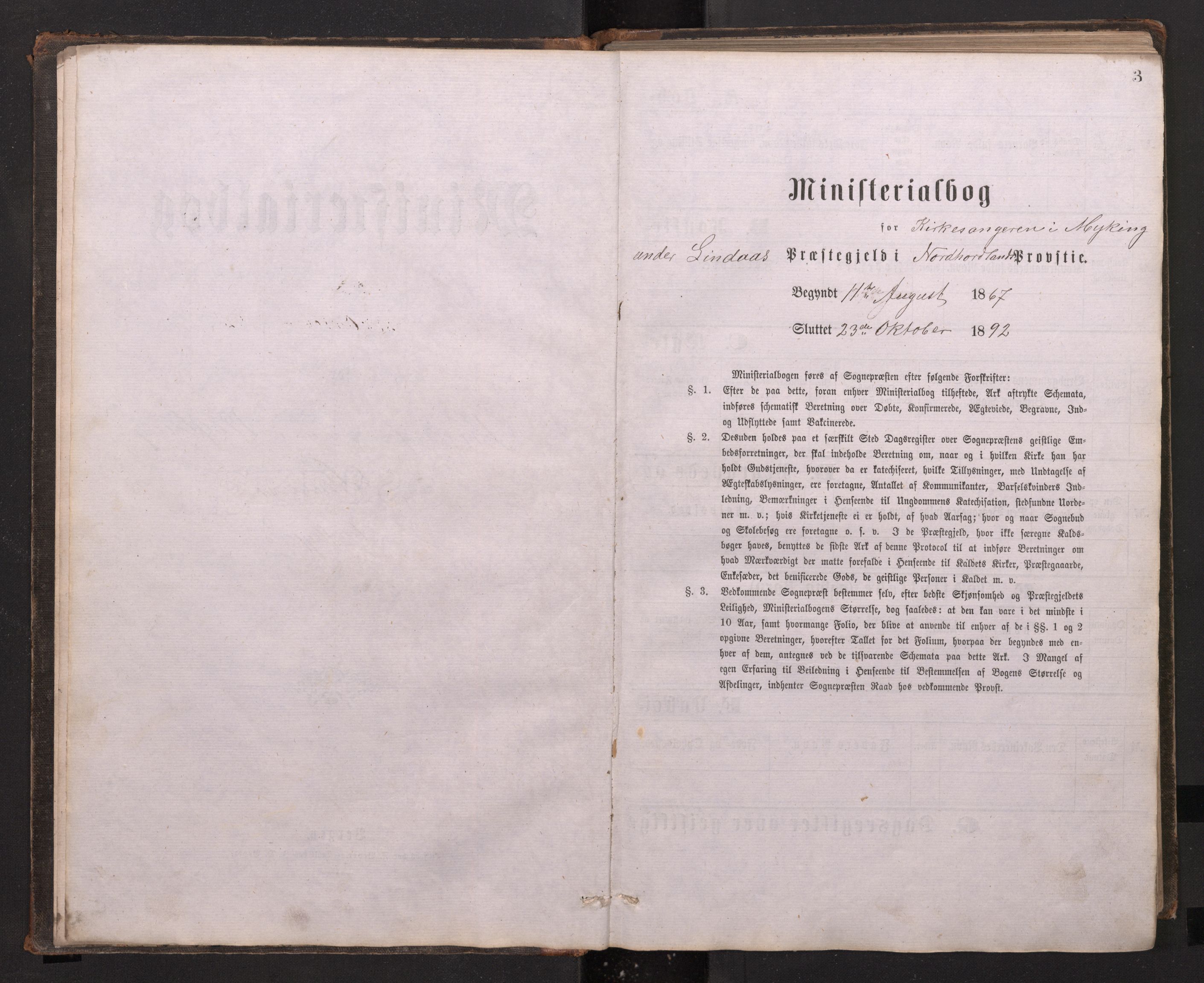 Lindås Sokneprestembete, AV/SAB-A-76701/H/Hab/Habe/L0002: Parish register (copy) no. E 2, 1867-1892, p. 2b-3a