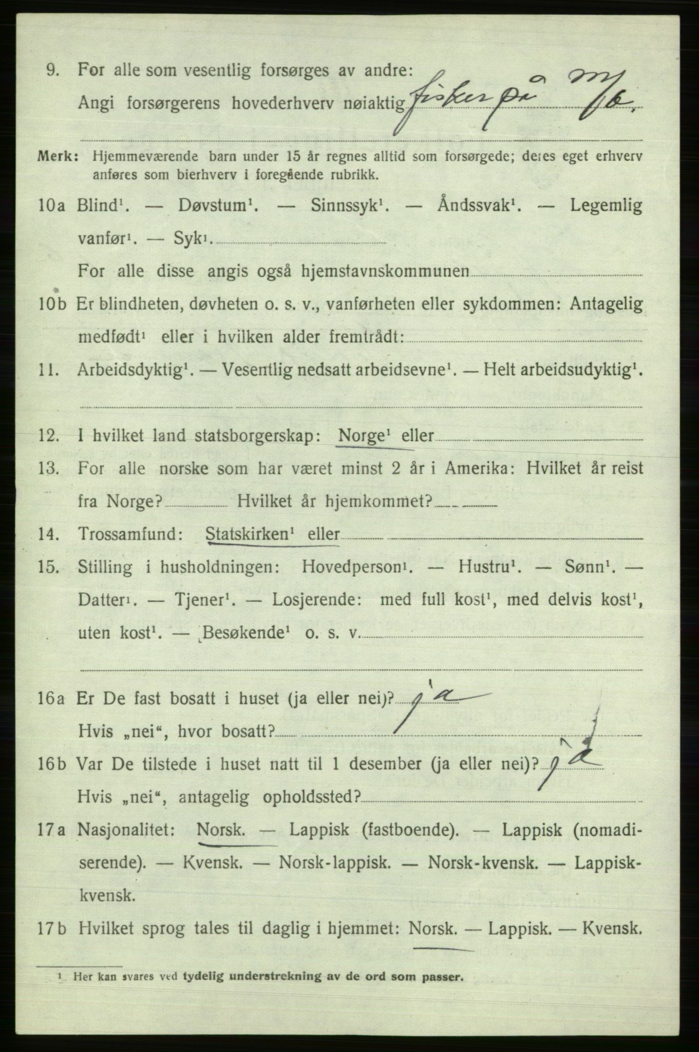 SATØ, 1920 census for Kjelvik, 1920, p. 5408