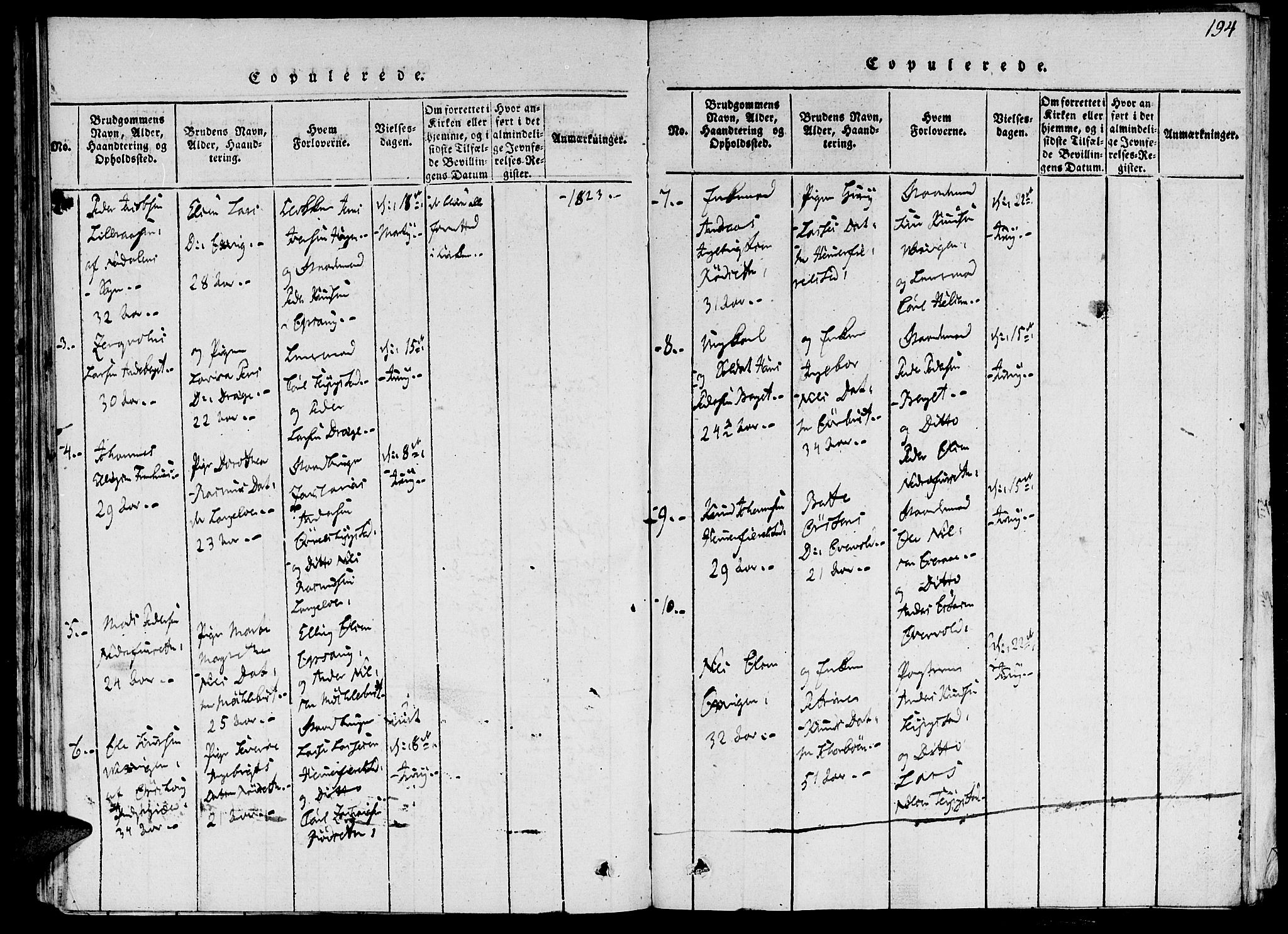 Ministerialprotokoller, klokkerbøker og fødselsregistre - Møre og Romsdal, AV/SAT-A-1454/520/L0273: Parish register (official) no. 520A03, 1817-1826, p. 194