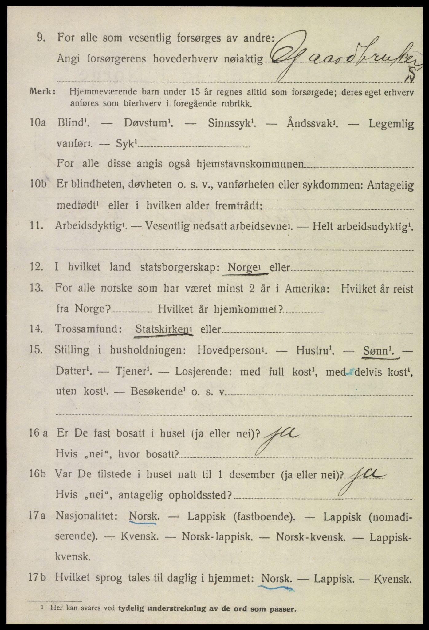 SAT, 1920 census for Gildeskål, 1920, p. 5803