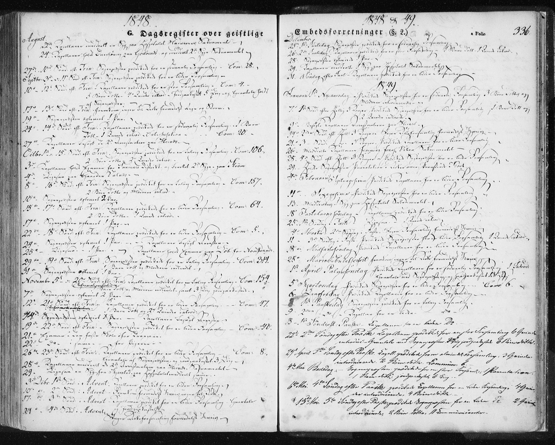 Ministerialprotokoller, klokkerbøker og fødselsregistre - Nordland, SAT/A-1459/801/L0007: Parish register (official) no. 801A07, 1845-1863, p. 336