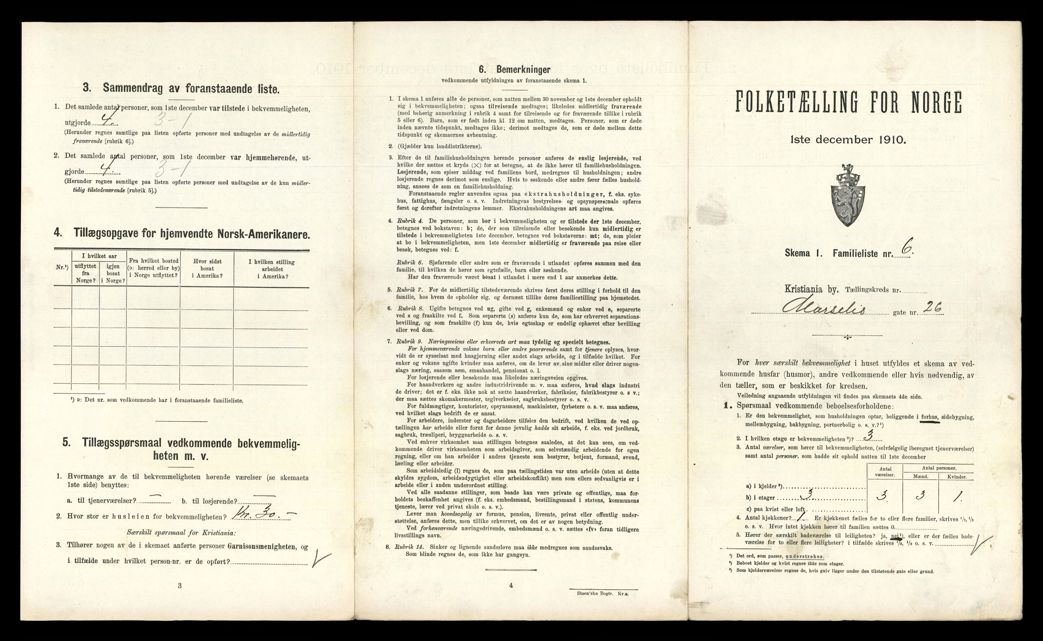 RA, 1910 census for Kristiania, 1910, p. 63185